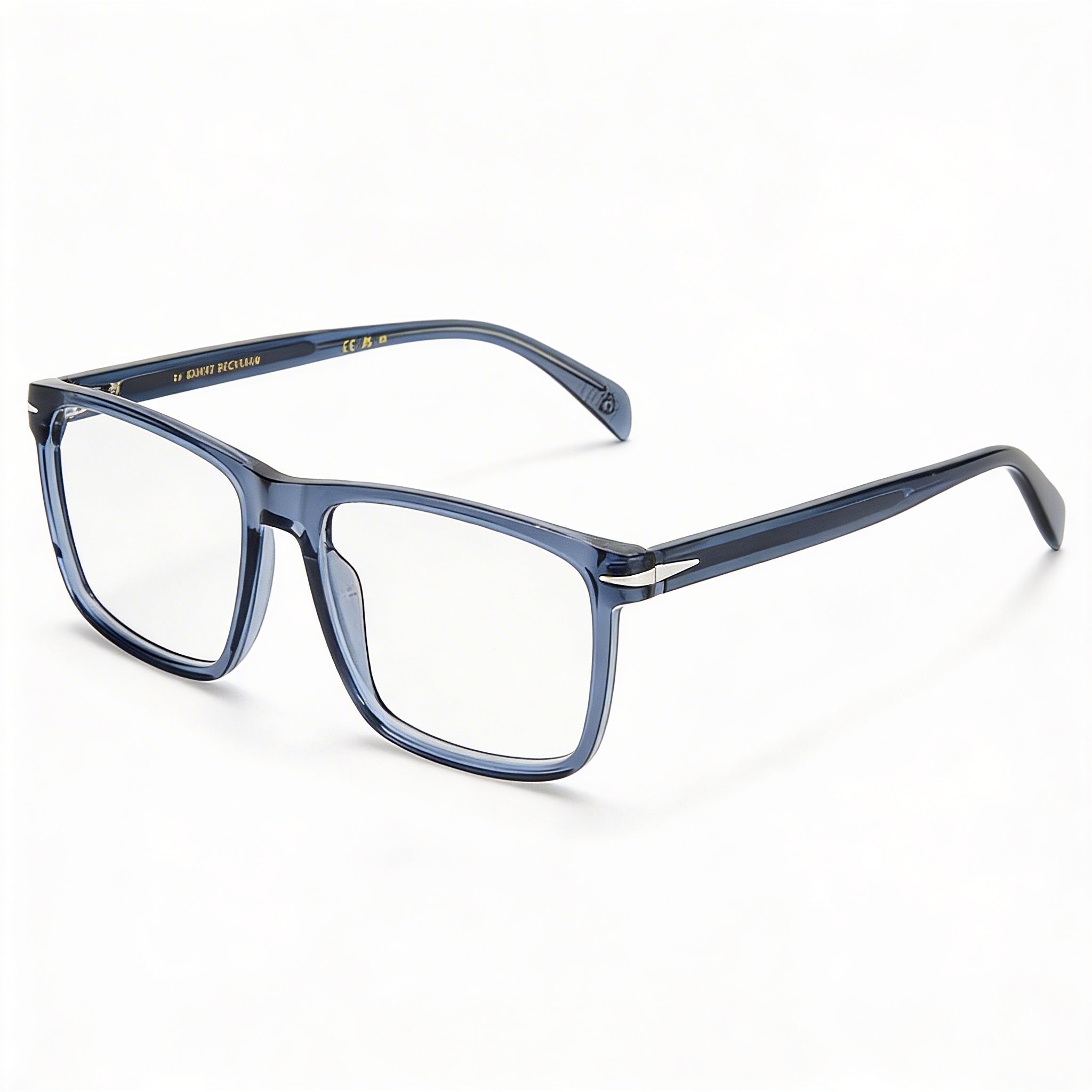 Gafas de Estilo Informal para Hombre Beckham con Montura de Acetato y Lentes de Plástico Transparente, Ancho de Lente 58mm, Photo 1