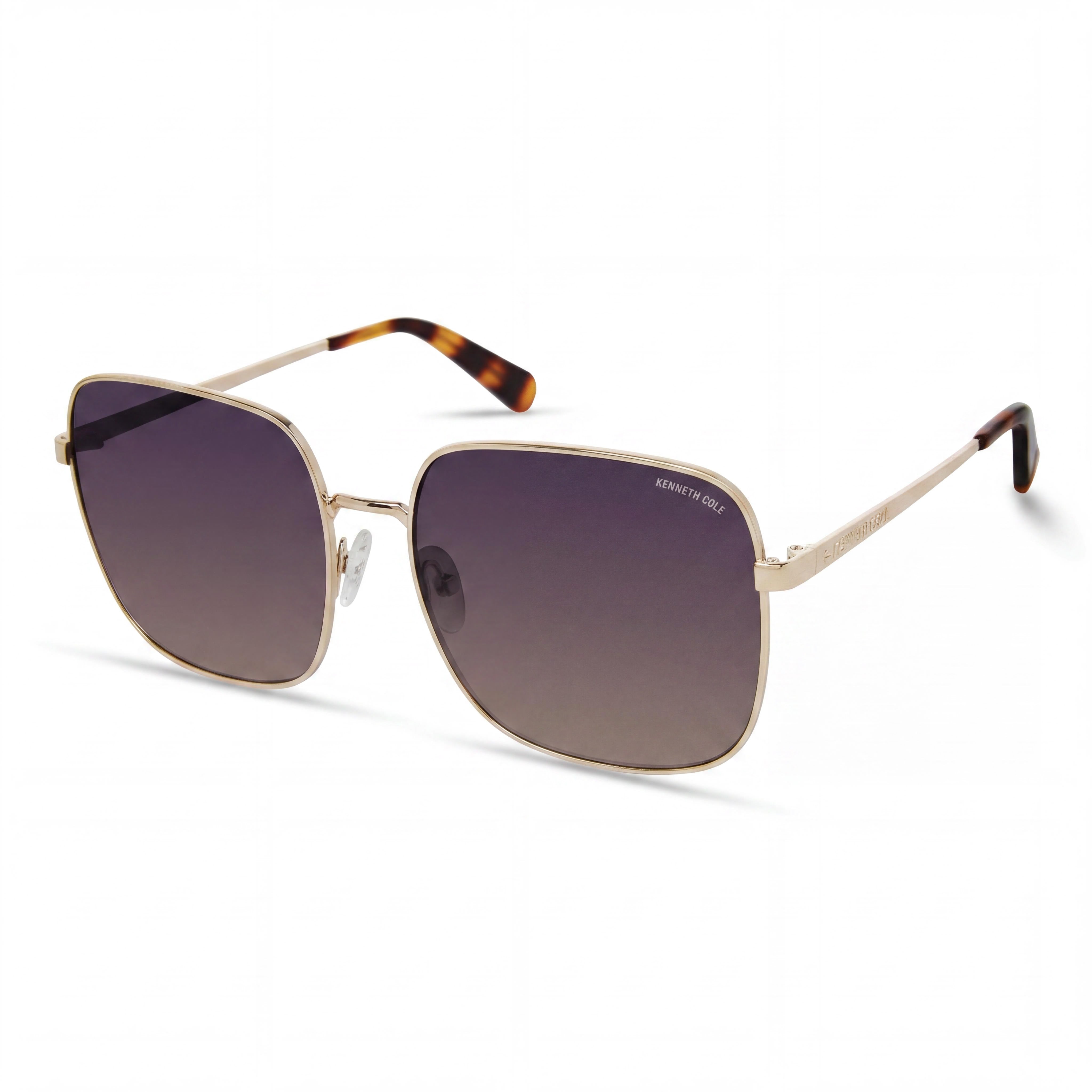 Kenneth Cole Kc6032w Women's Metal Sunglasses, Gold Gradient Blue Frame, Gradient Blue Lenses, UV Protected, 60mm, Photo 1