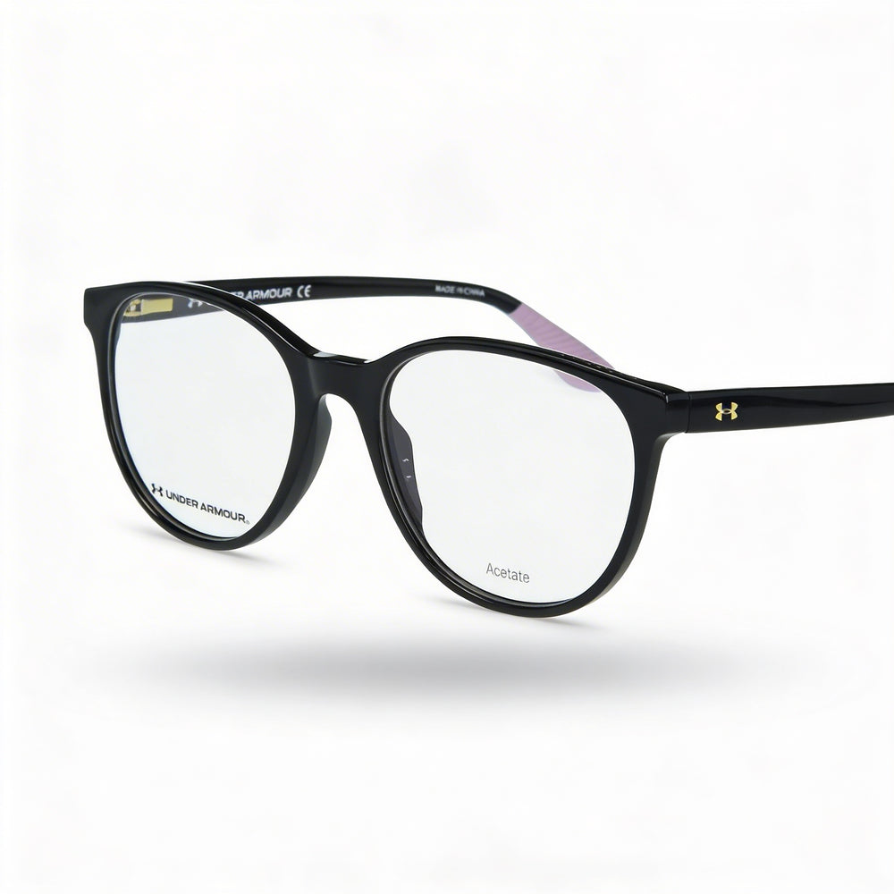 Under Armour Ua 5020 Women's Black Plastic Frame Eyeglasses with Black Demo Lens & Adjustable Temples 52-18-140mm