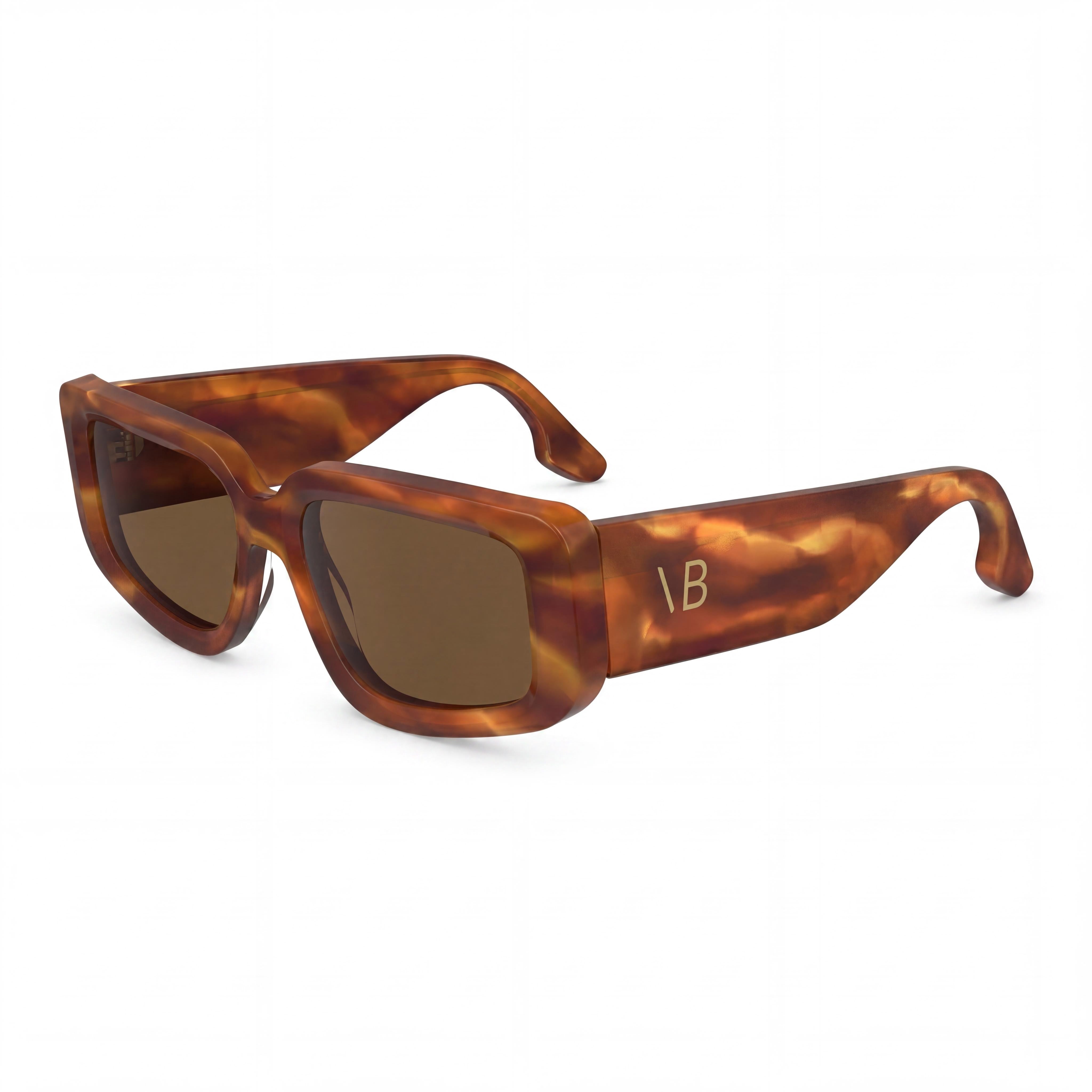 Victoria Beckham Modern Women's Acetate Striped Blonde Havana UV Protection Sunglasses 54mm, Photo 1