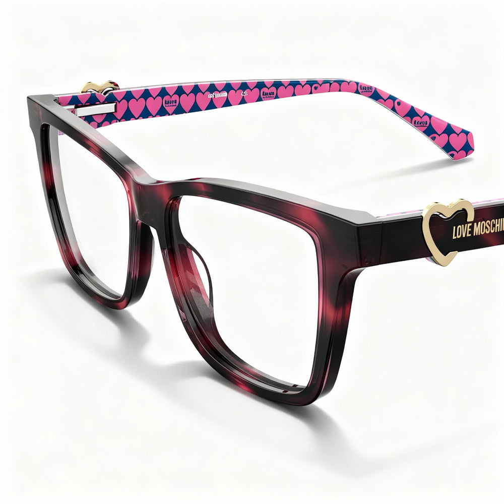 Love Moschino Women's Rectangular / Square Acetate Full-Rim Multicolored Eyeglass Frame 52mm