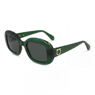 Ferragamo Sf2038se Unisex Transparent Green Titanium Glasses with Protection, 51mm Lens