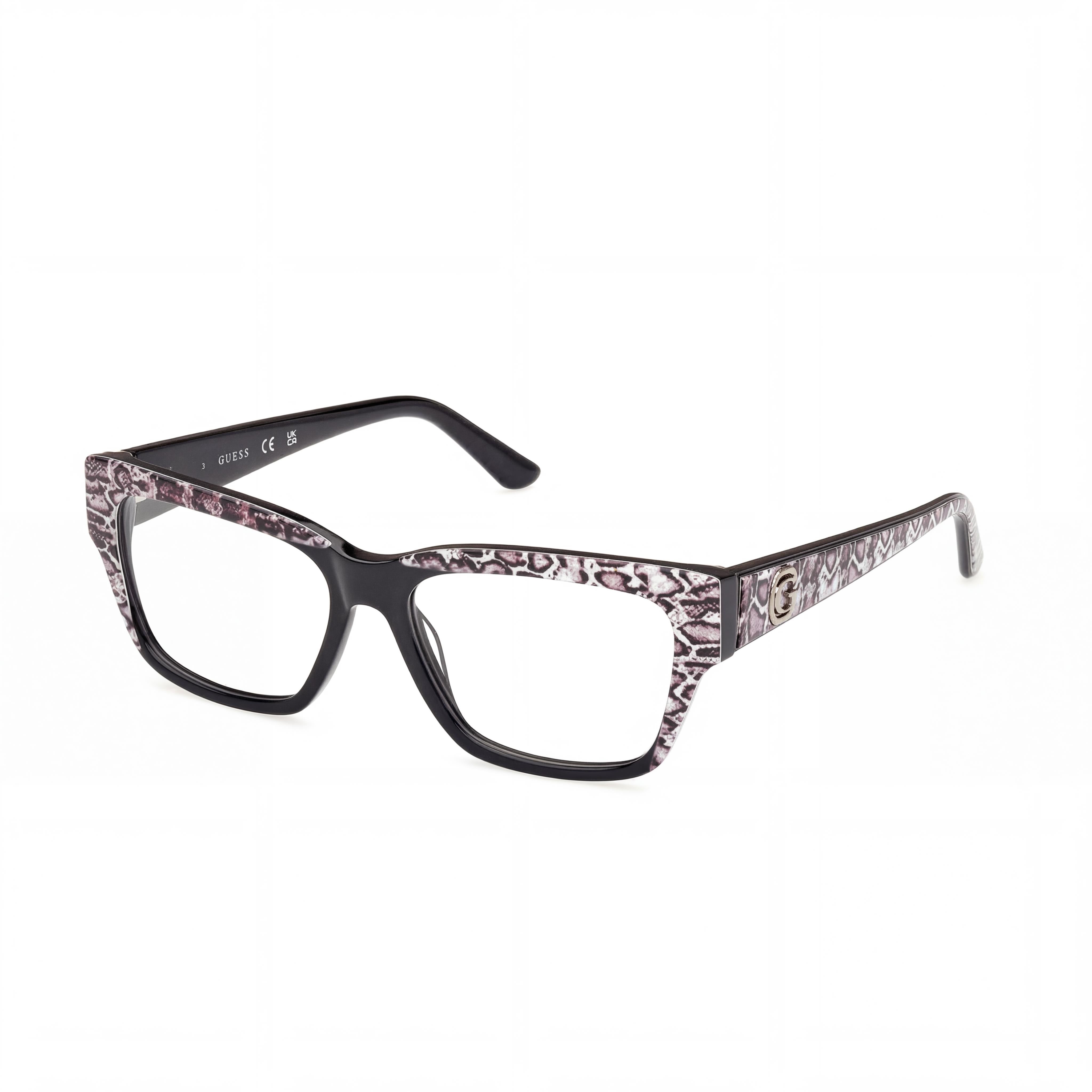Marcolin Gu50126 Women's Ophthalmic Plastic Eyeglasses Shiny Black Animal Monocolor 53mm, Photo 1