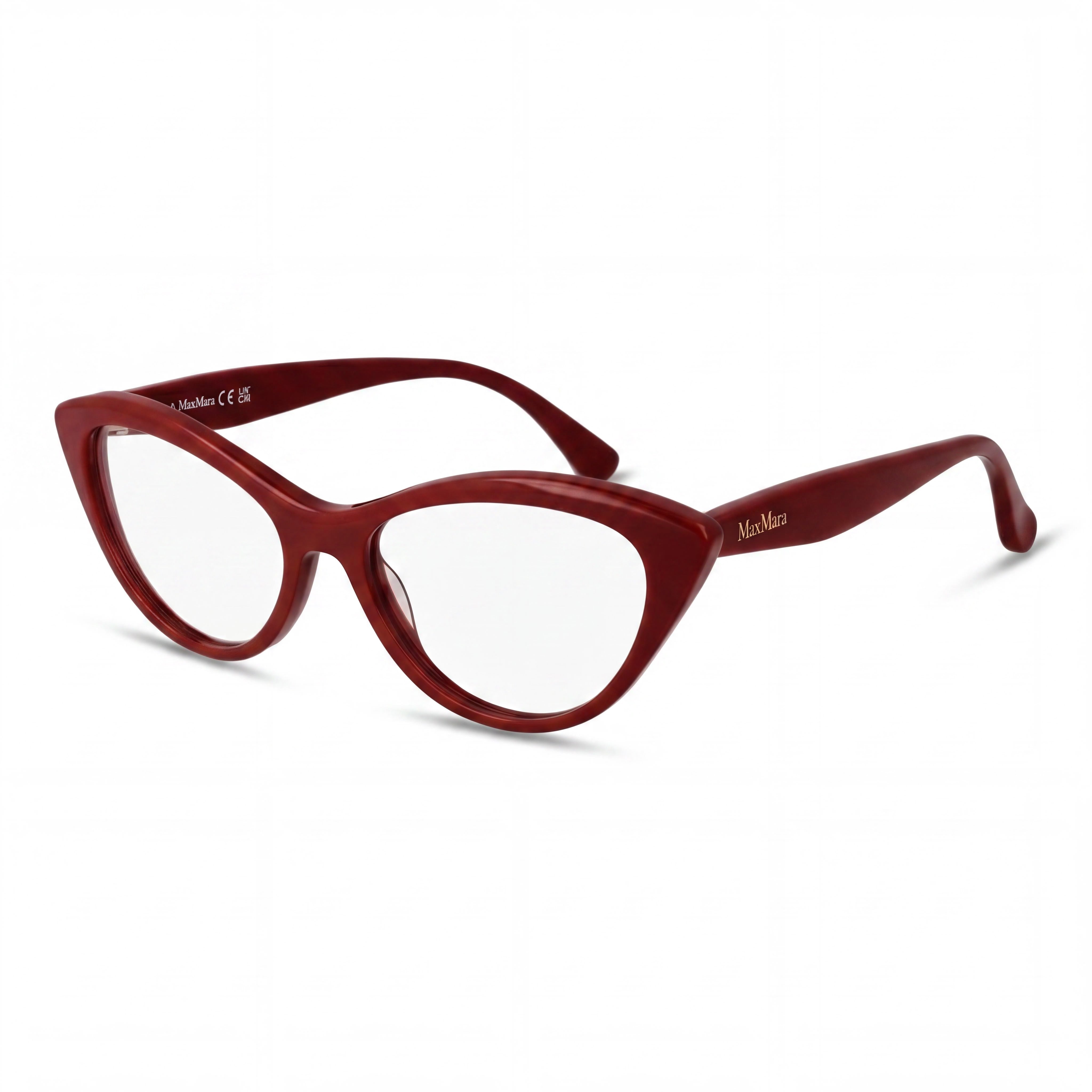 MaxMara MM5083 Women's Casual Style Eyewear, Crafted with a Glossy Red Plastic Frame, 53mm, Photo 1
