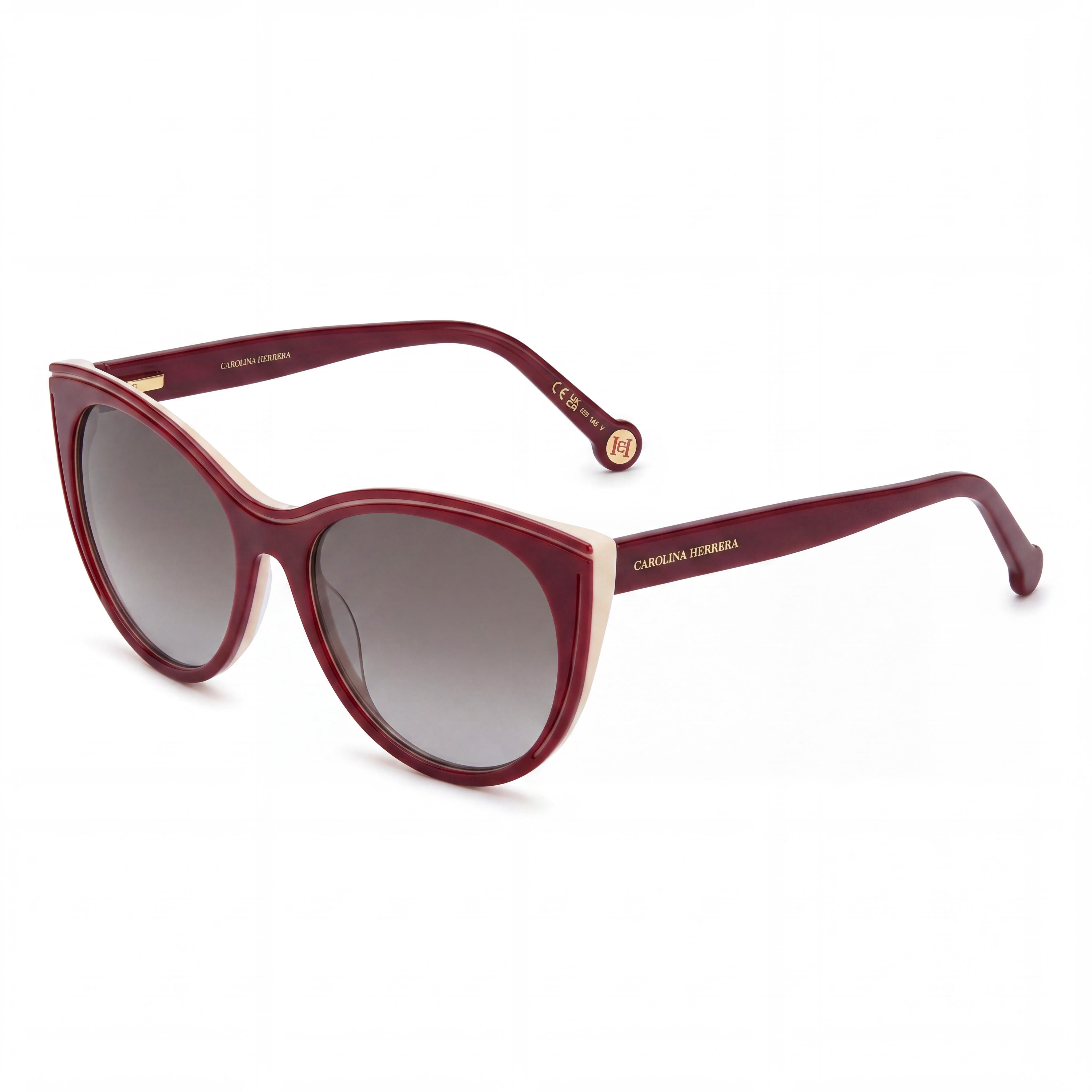 Carolina Herrera Casual Women's Acetate UV Protection Sunglasses 56mm - Burgundy Beige Ombre Brown, Brown Shaded Lenses, Photo 1