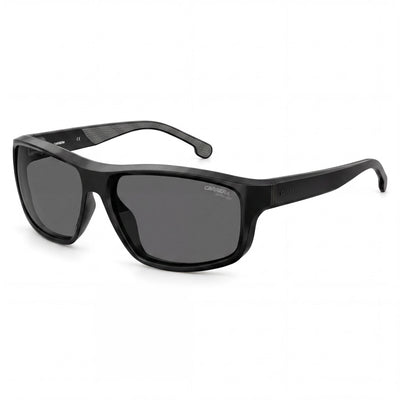 Gafas de sol Carrera 8038/S para hombre, de poliamida, montura negra/gris, lente negra, protección UV sin polarizar, 61 mm