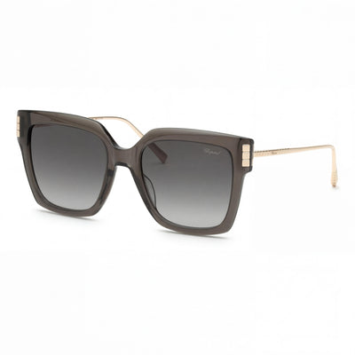 Chopard Sch353m Women's Titanium Frame Grigio Trasparente Sunglasses with Smoke Gradient Lenses 54-19-135mm
