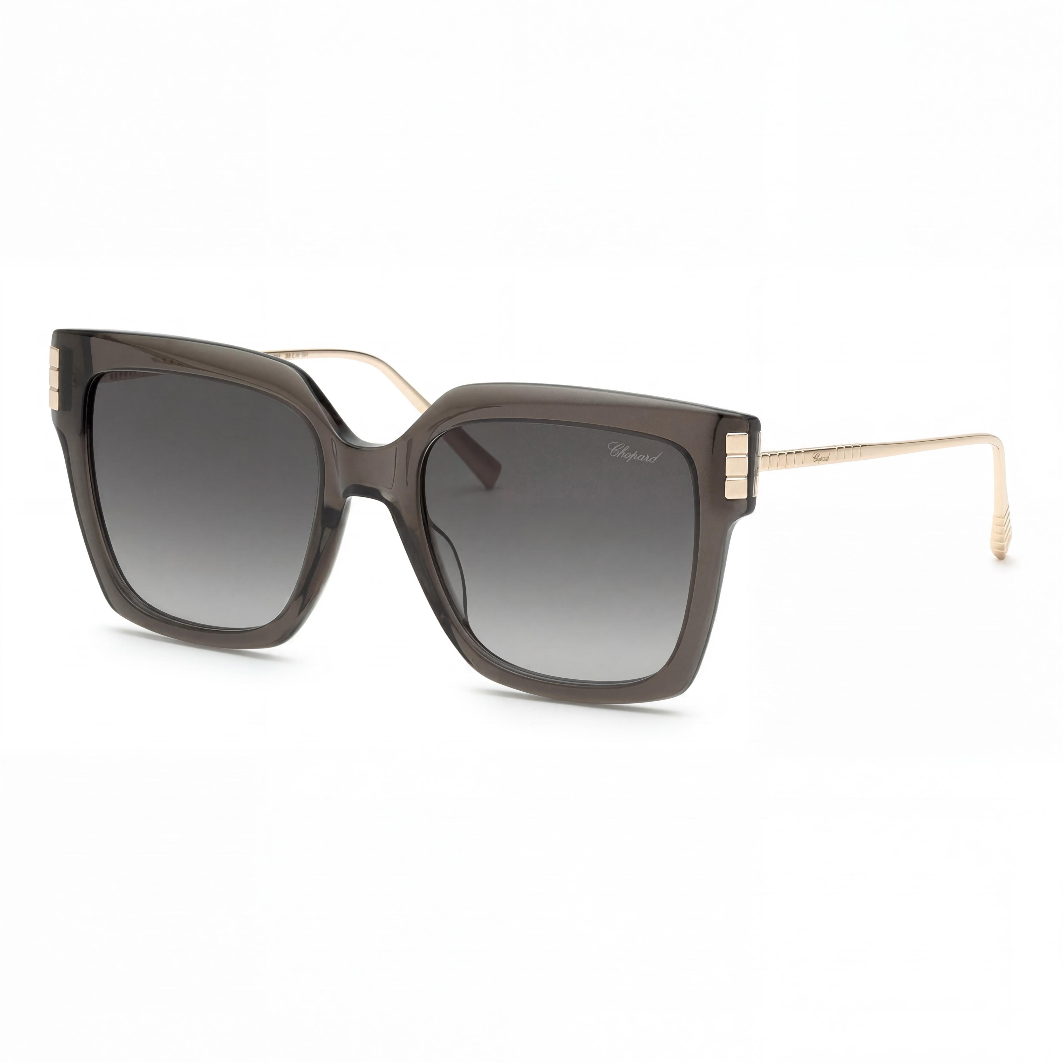 Gafas de sol Chopard Sch353m para mujer con montura de titanio Grigio Transparente y lentes ahumadas degradadas (54-19-135 mm), Photo 1