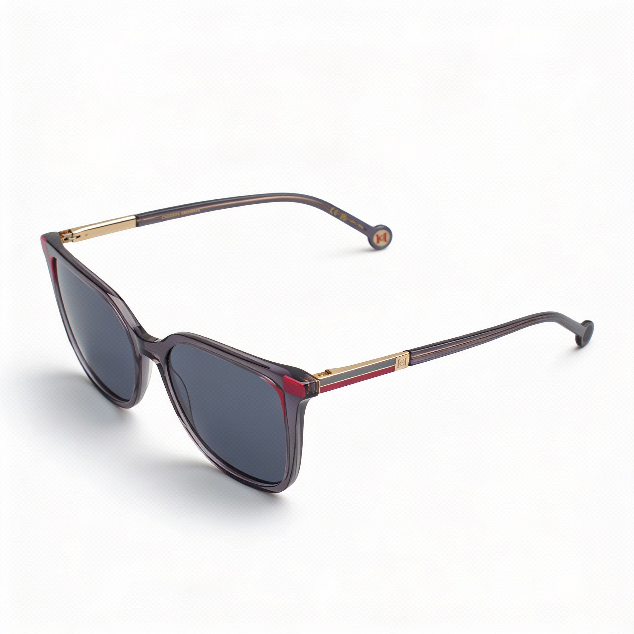 Gafas de sol Carolina Herrera para mujer, estilo casual, cuadradas, suaves, de acetato gris y rosa con protección UV, ancho de lente de 54 mm, Photo 1