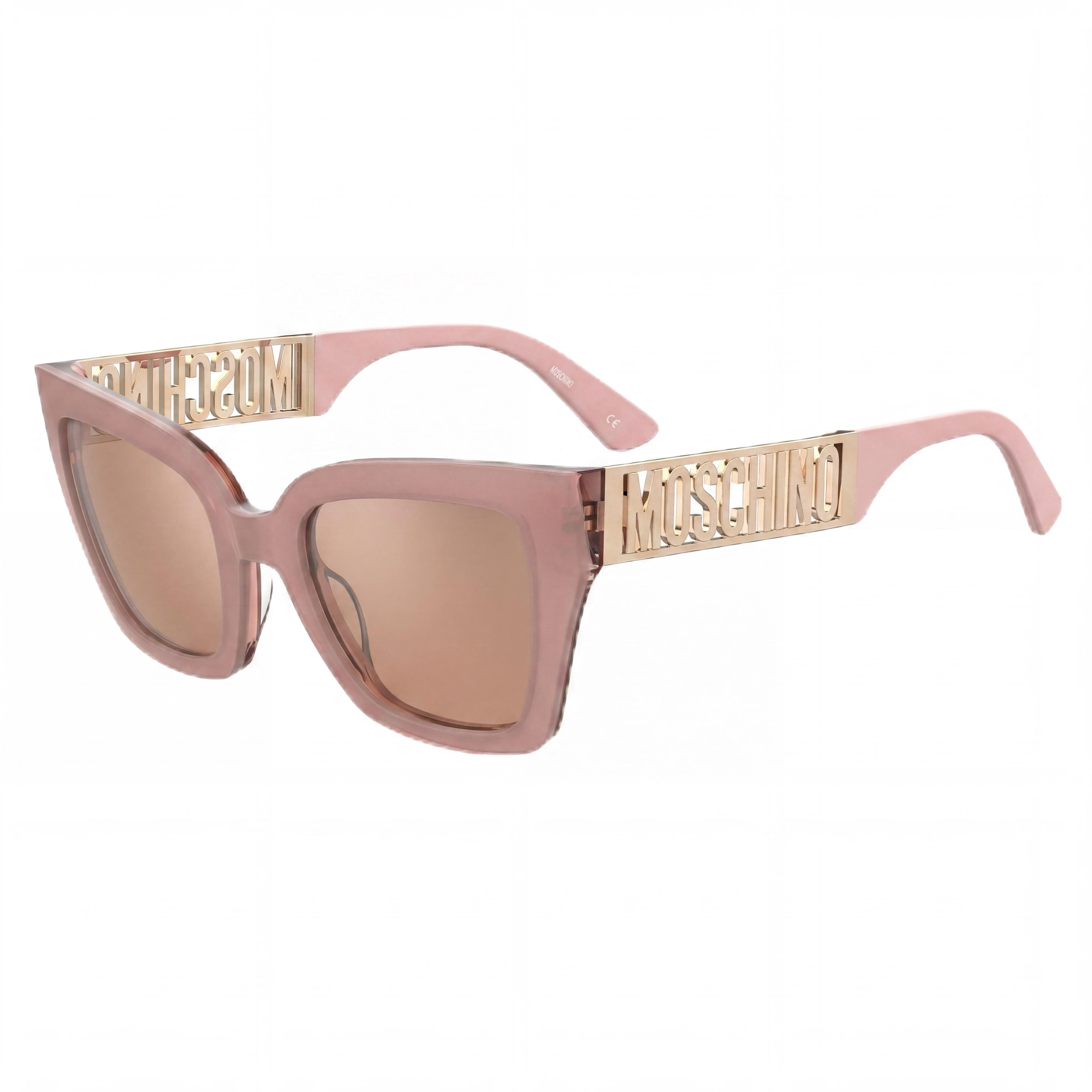 Moschino Casual Women's Pink Acetate Sunglasses, Pink Flash Silver Non-Polarized Lenses, UV Protection, 53mm, Photo 1