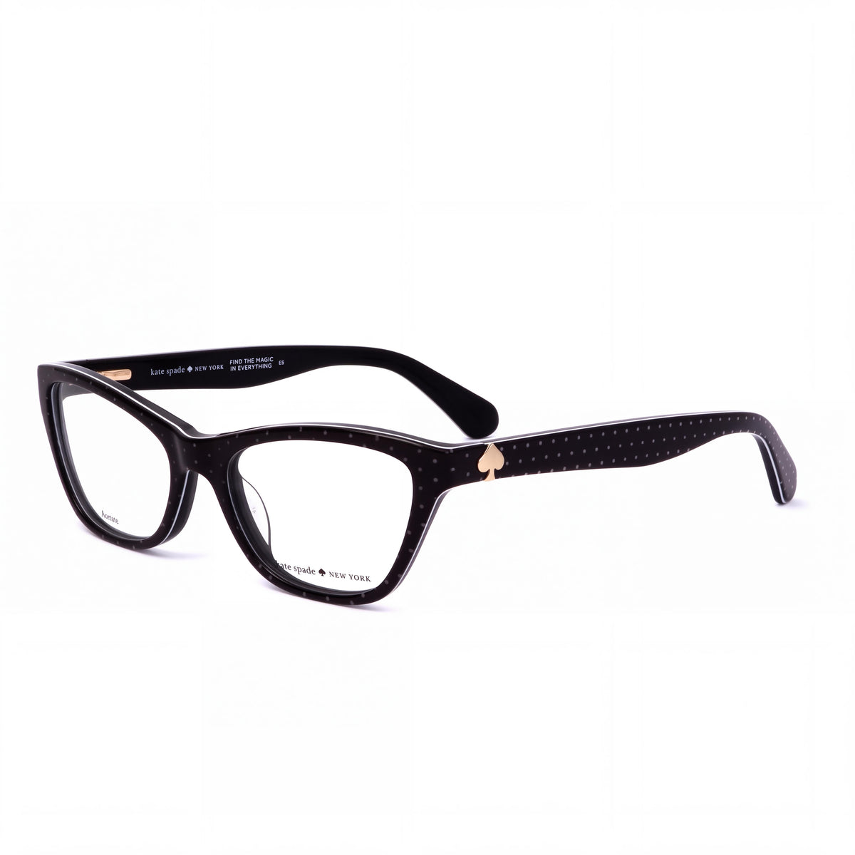 kate spade new york Alaysha Gafas de mujer con montura de acetato tipo cat eye sin graduar en negro estampado 51 mm, Photo 1