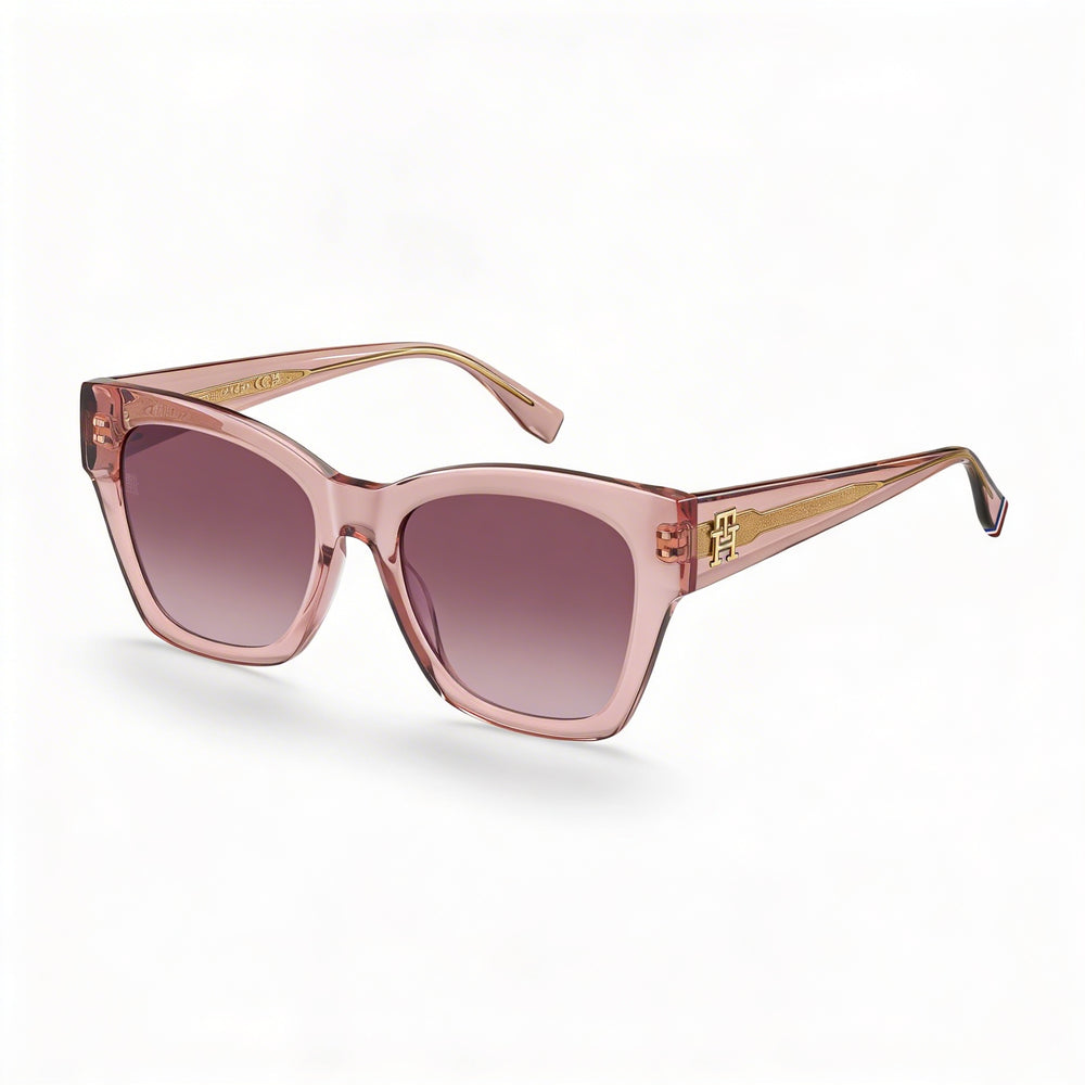 Gafas de sol Tommy Hilfiger para mujer TH 2156/S con montura de acetato rosa y lentes no polarizadas Doubleshade rosas con 100% de protección UV de 52 mm