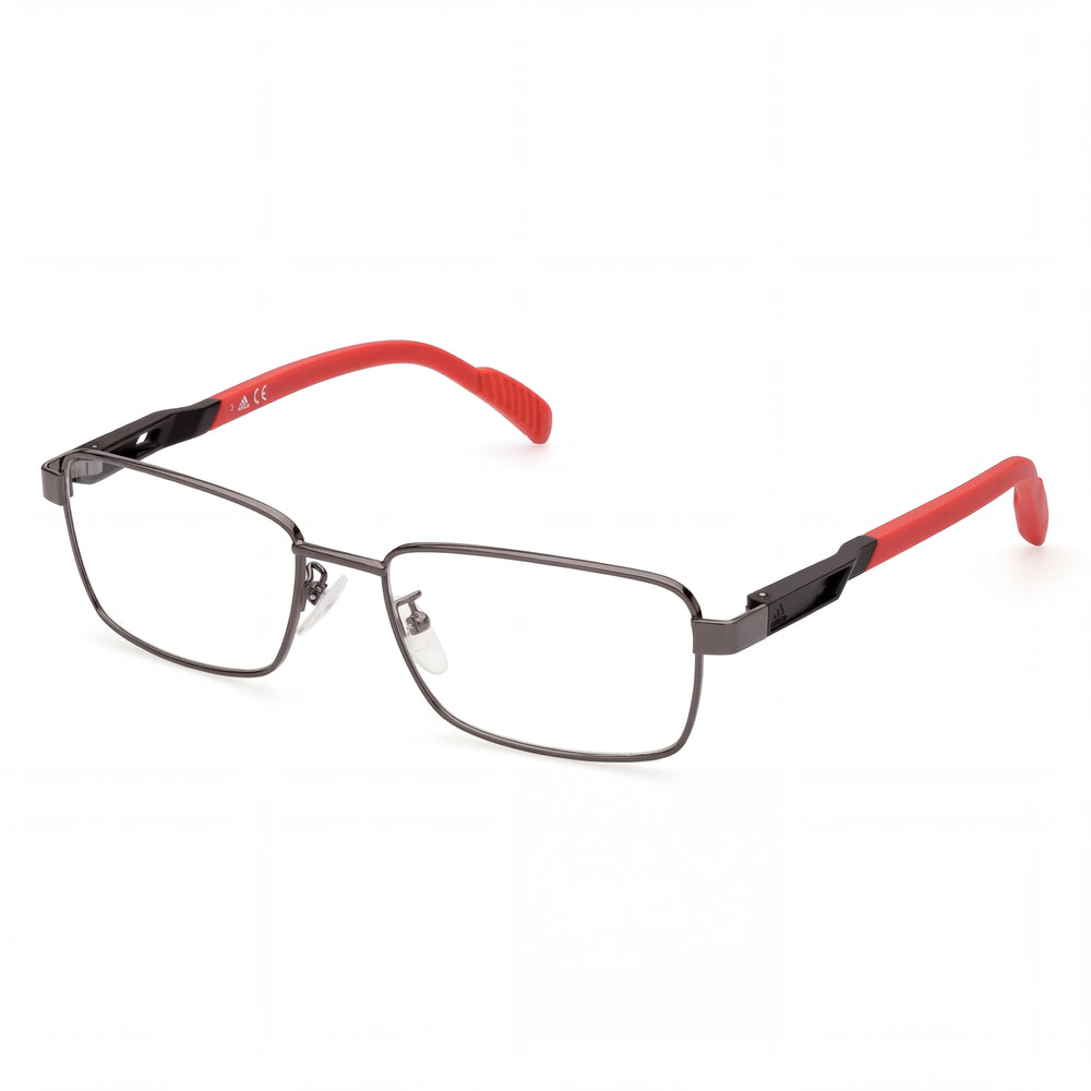 Adidas Sp5025 Men's Metal Matte Gunmetal Frame Clear Polycarbonate Eyeglasses 55-17-140