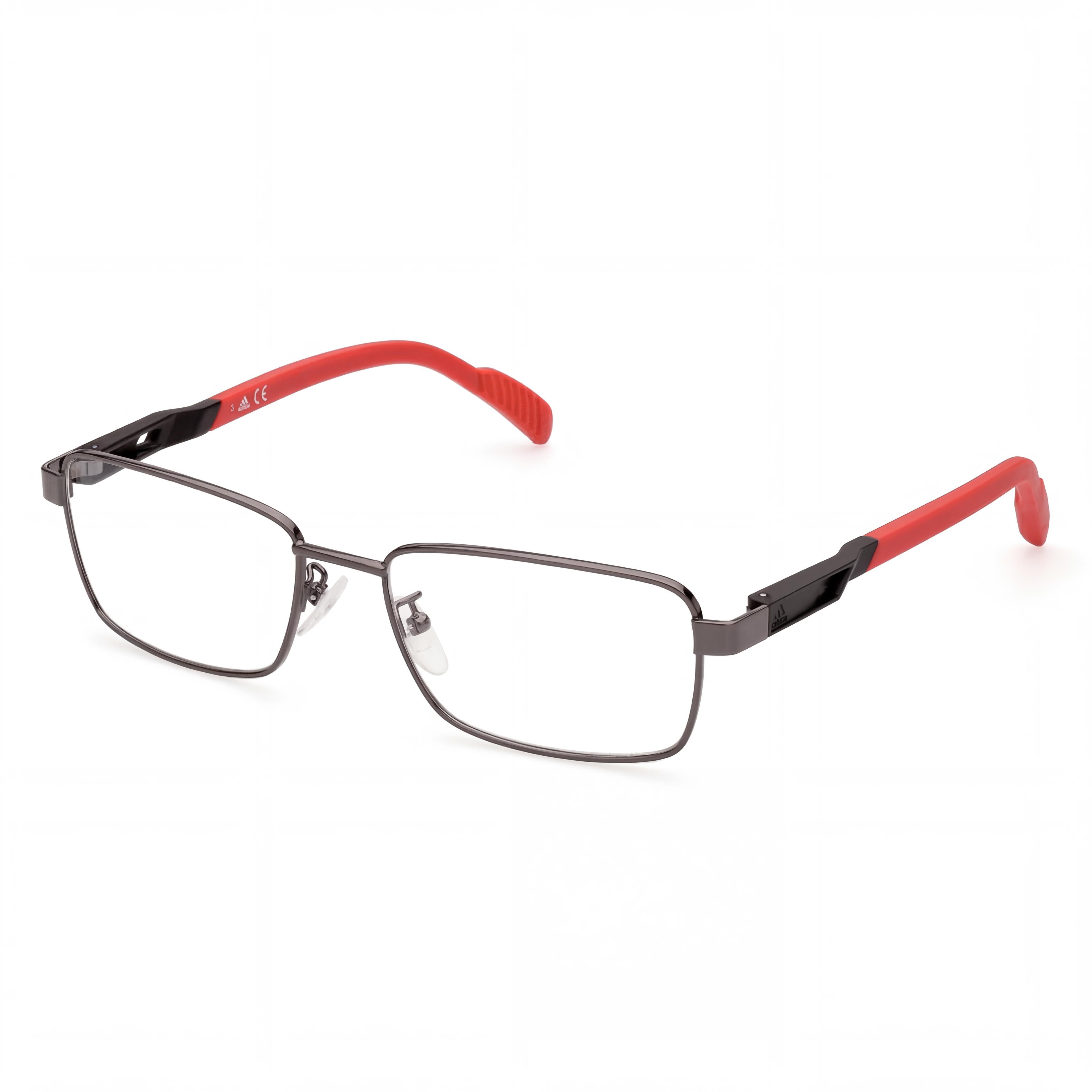 Adidas Sp5025 Men's Metal Matte Gunmetal Frame Clear Polycarbonate Eyeglasses 55-17-140, Photo 1