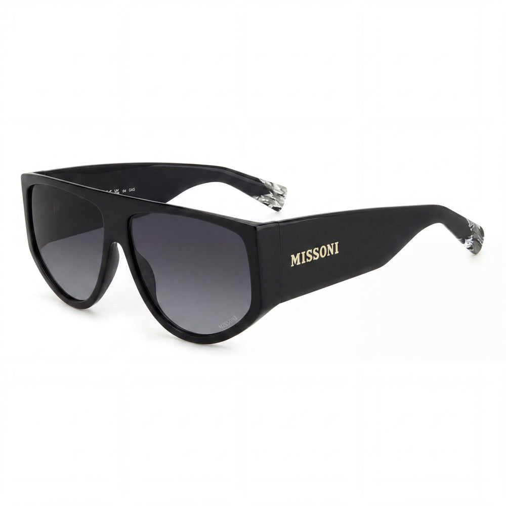 Missoni Seasonal Women's Square Acetate Black Grey UV Protected Sunglasses Dark Grey Shaded 61mm