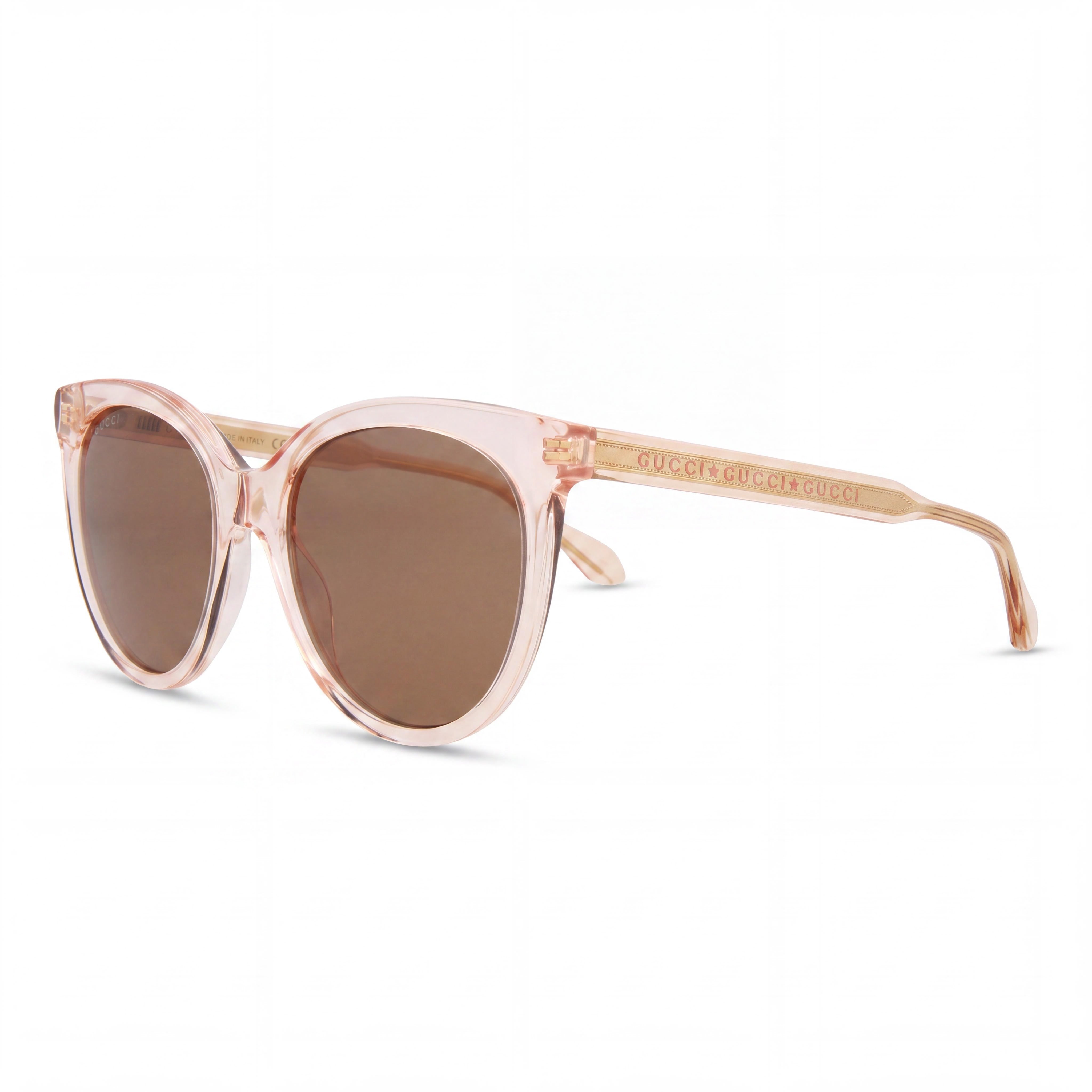 Gucci GG0565S-004-54 Unisex Cat Eye Sunglasses Pink Brown Plastic UV Protection Made in Italy 54mm, Photo 1