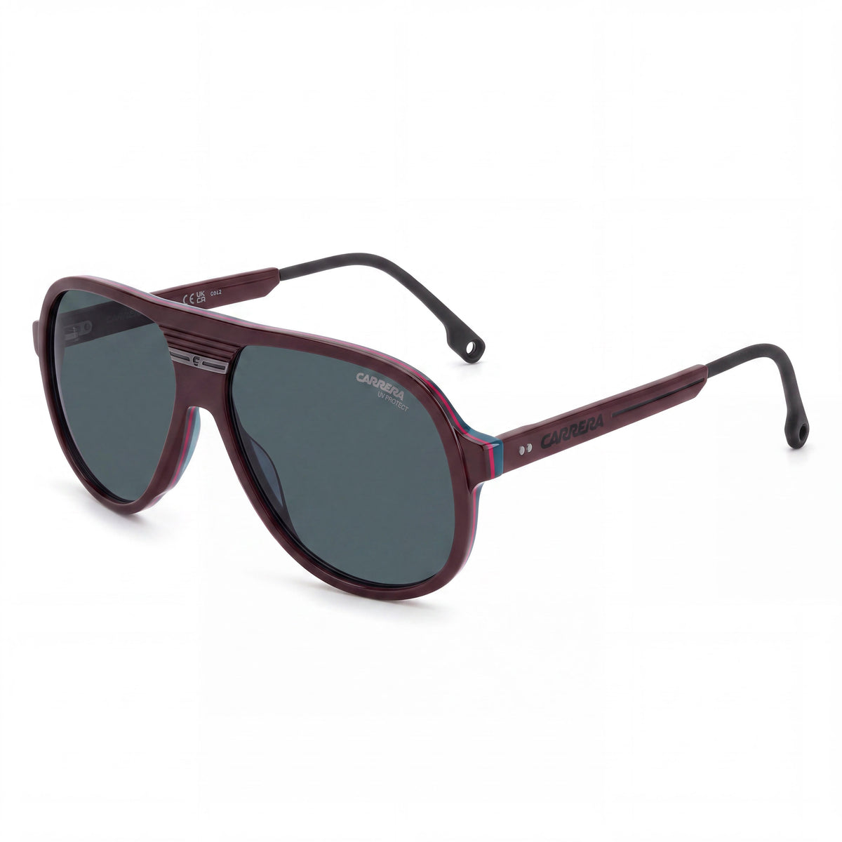 Carrera Casual Women's Burgundy Acetate Frame Sunglasses with Polycarbonate Lenses, 59mm Lens Width, Photo 1
