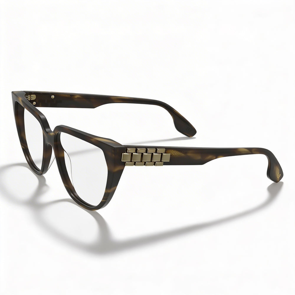 Victoria Beckham VB2661 Modern Style Women's Acetate Frame Sunglasses Striped Khaki Havana 54mm