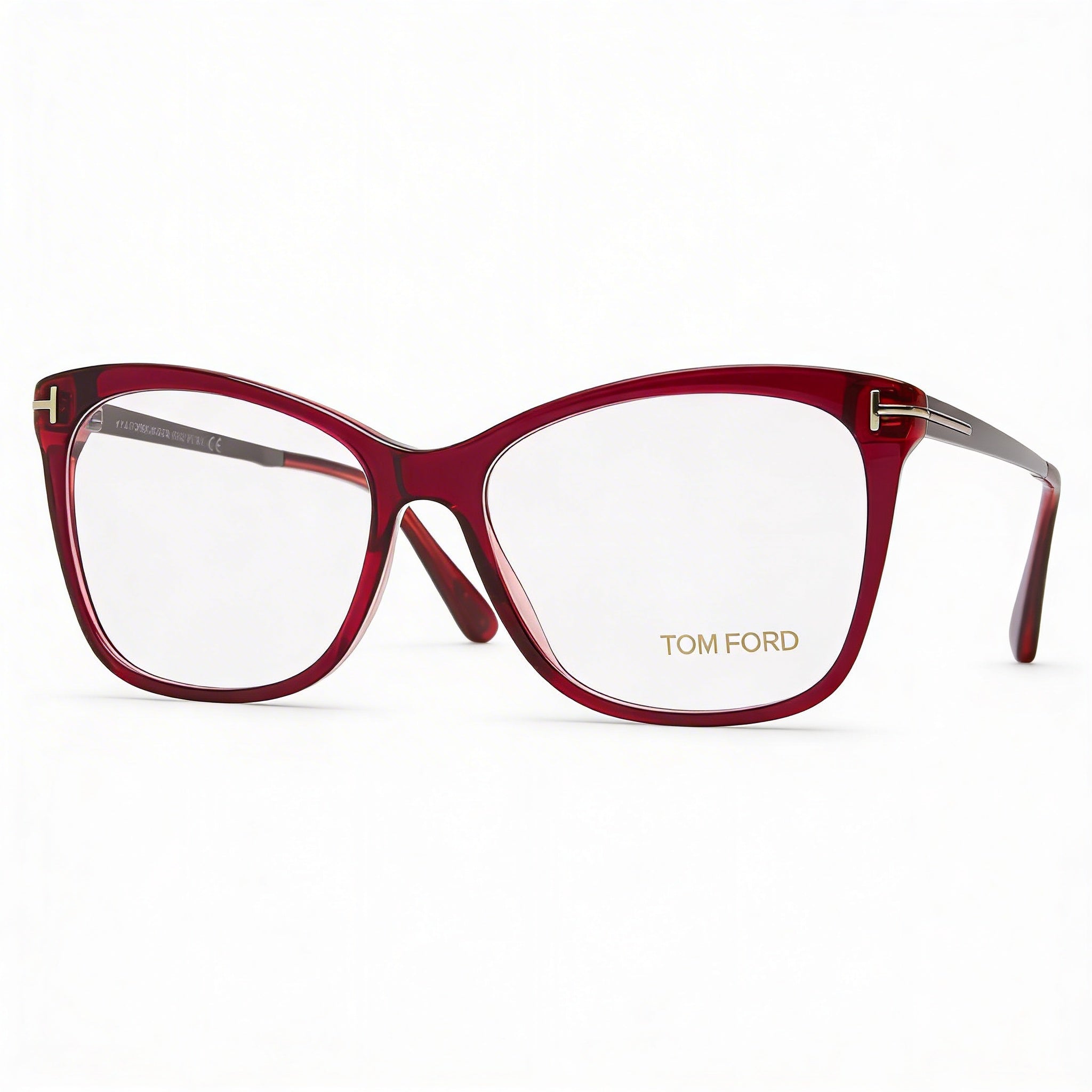 Tom Ford Ft5353 Women's Full Rim Plastic Eyeglasses Frame in Bordeaux Palladium, Lens Width 54mm, Photo 2