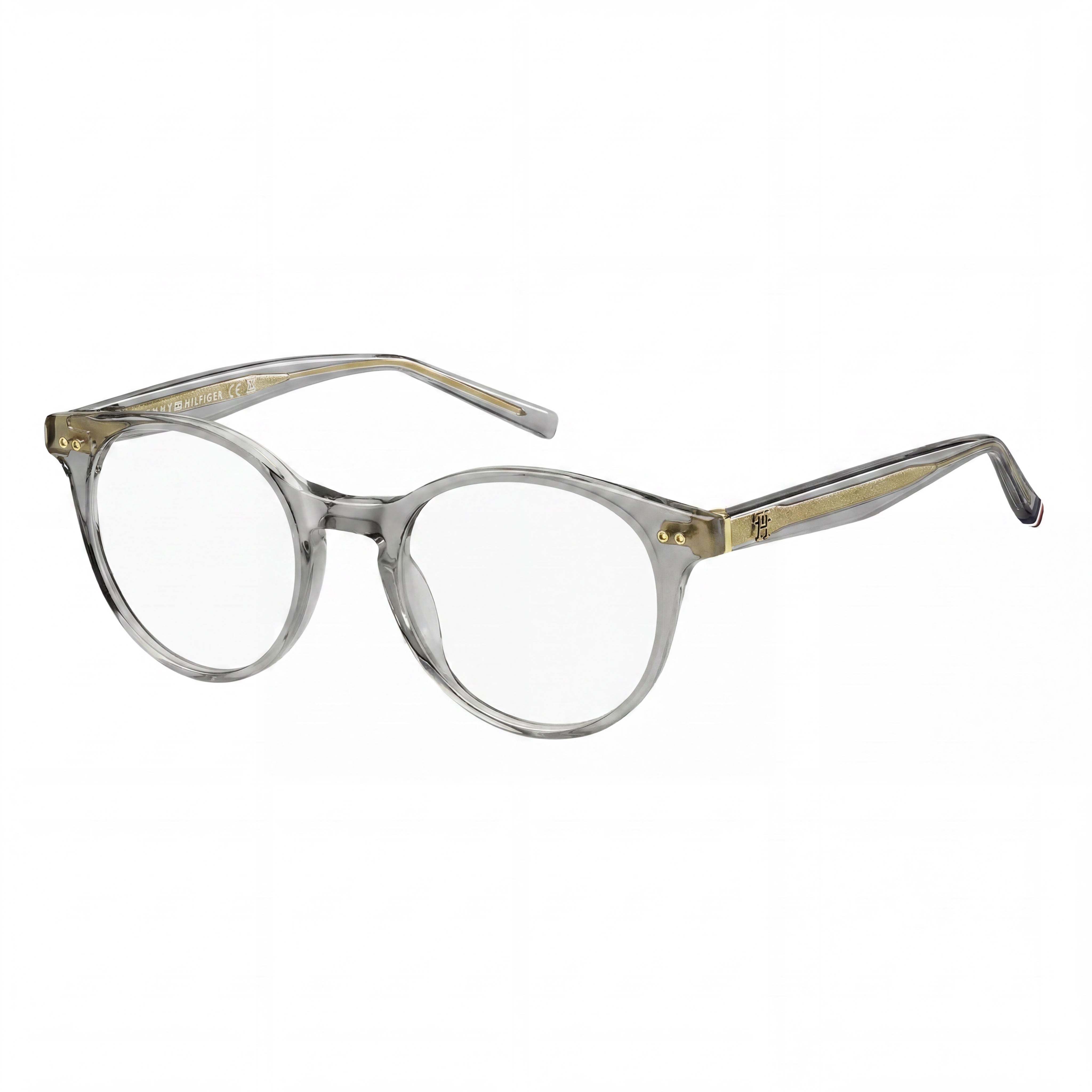 Gafas Tommy Hilfiger modernas para mujer con montura de metal multicolor y lentes compuestas transparentes de 49 mm, Photo 1