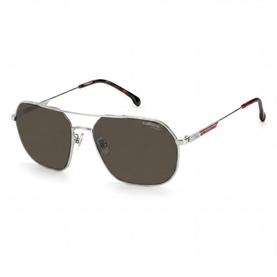 Carrera 1035 Unisex Stainless Steel Palladium Silver Frame Dark Brown Lens UV Protection Sunglasses 58mm