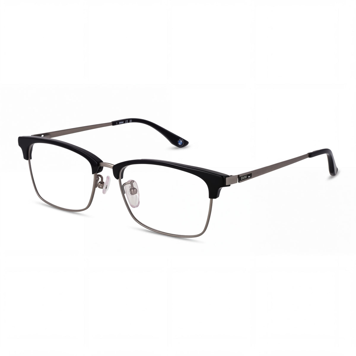 Gafas para hombre BMW con montura de titanio en rutenio oscuro mate y lentes de demostración transparentes, listas para graduar 54-17-145, Photo 1