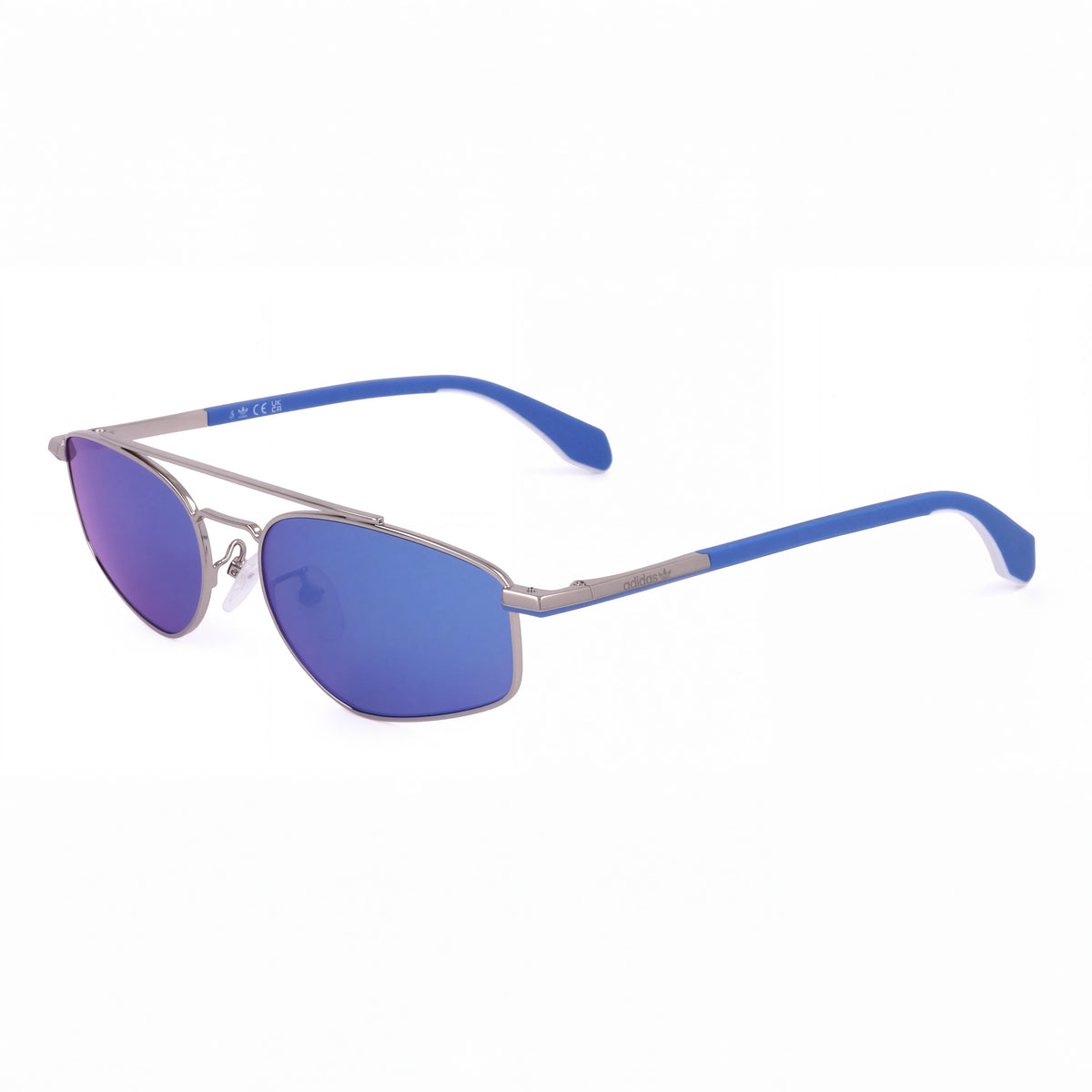 adidas OR0099 Sunglasses with Polished Palladium Metal Frame and Blue Mirror Lenses 55mm, Photo 1