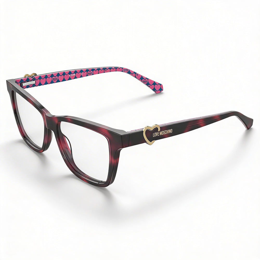 Gafas de acetato Love Moschino rectangulares y cuadradas para mujer, multicolor, 52 mm, lentes transparentes de demostración