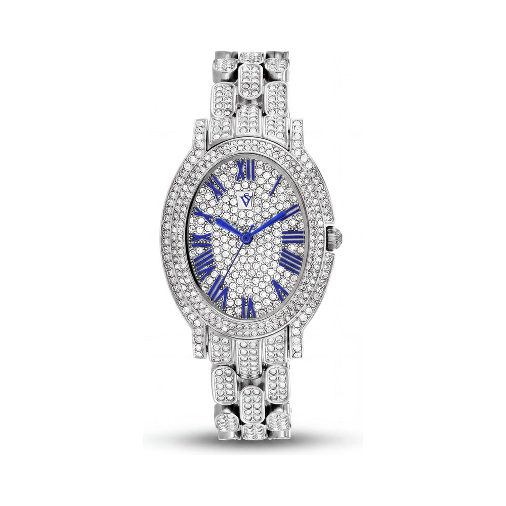 Reloj de pulsera Christian Van Sant CV7230 para mujer con caja y correa de acero inoxidable plateado, resistente al agua, y cristal mineral resistente a los arañazos