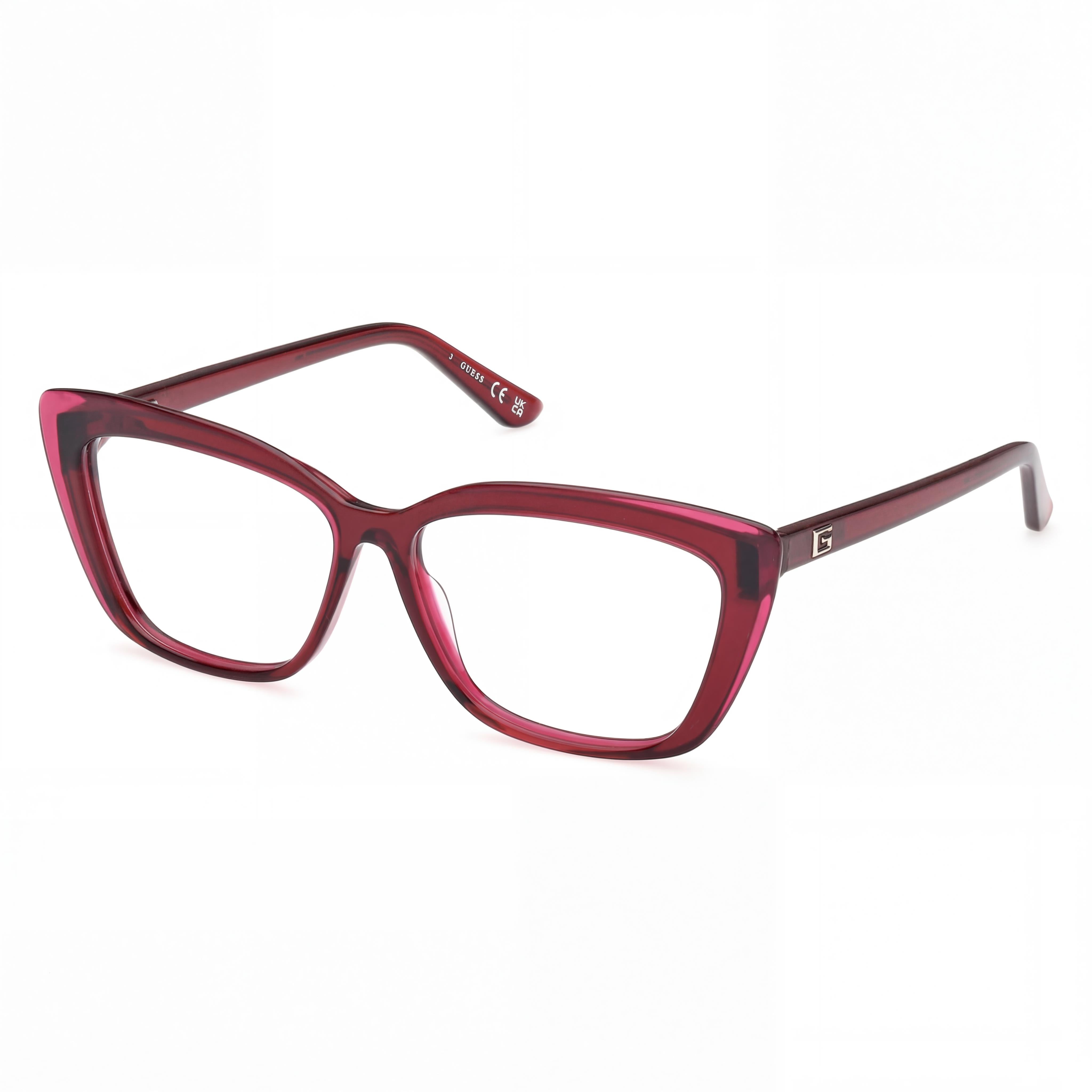 Guess Gu2977 Optical Eyeglasses for Women with a Shiny Bordeaux Plastic Frame and 49mm Lens Width, Photo 1
