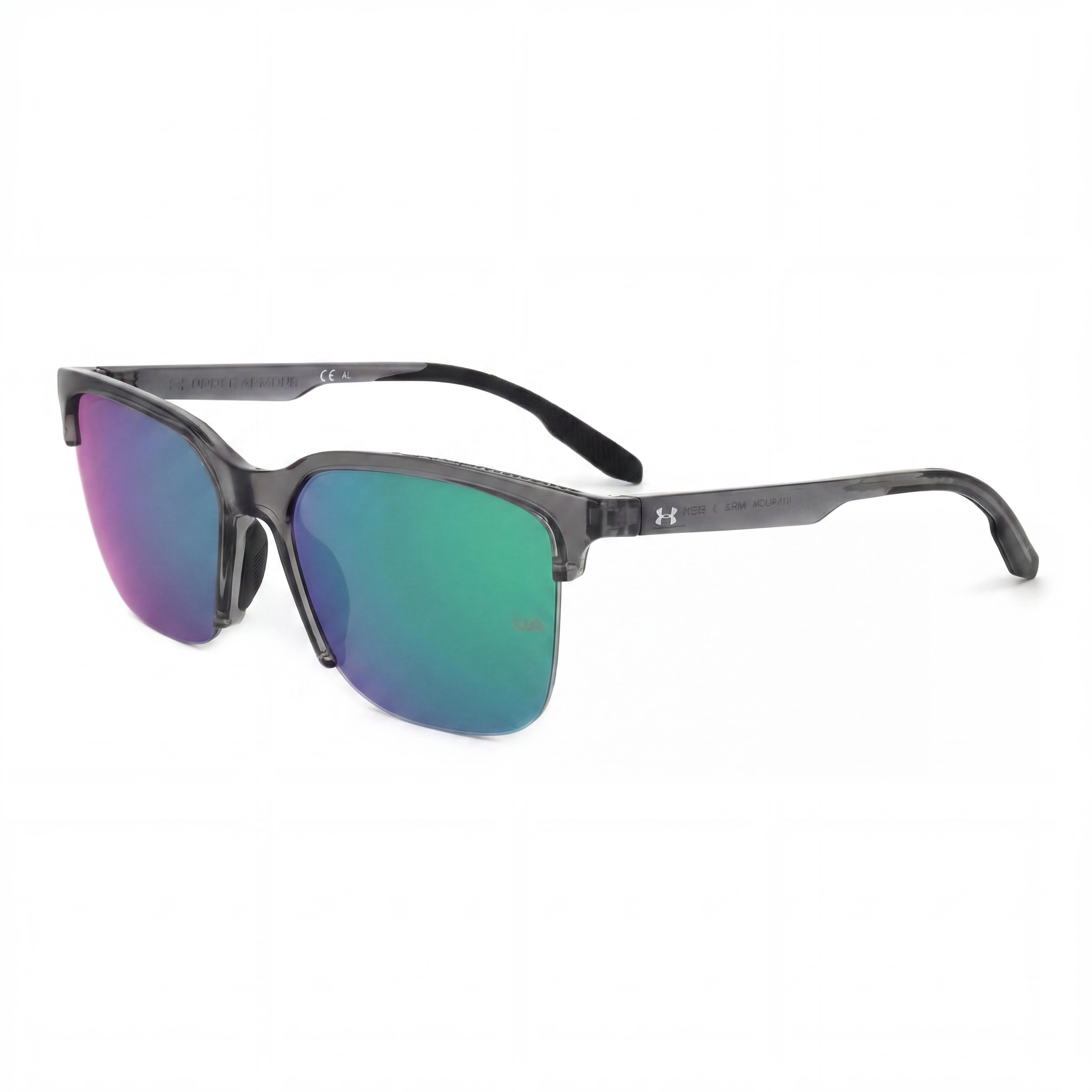 Under Armour Ua Phenom Men's Deep Grey Plastic Frame with Green Mirrored UV Protection Lenses 55mm, Photo 1