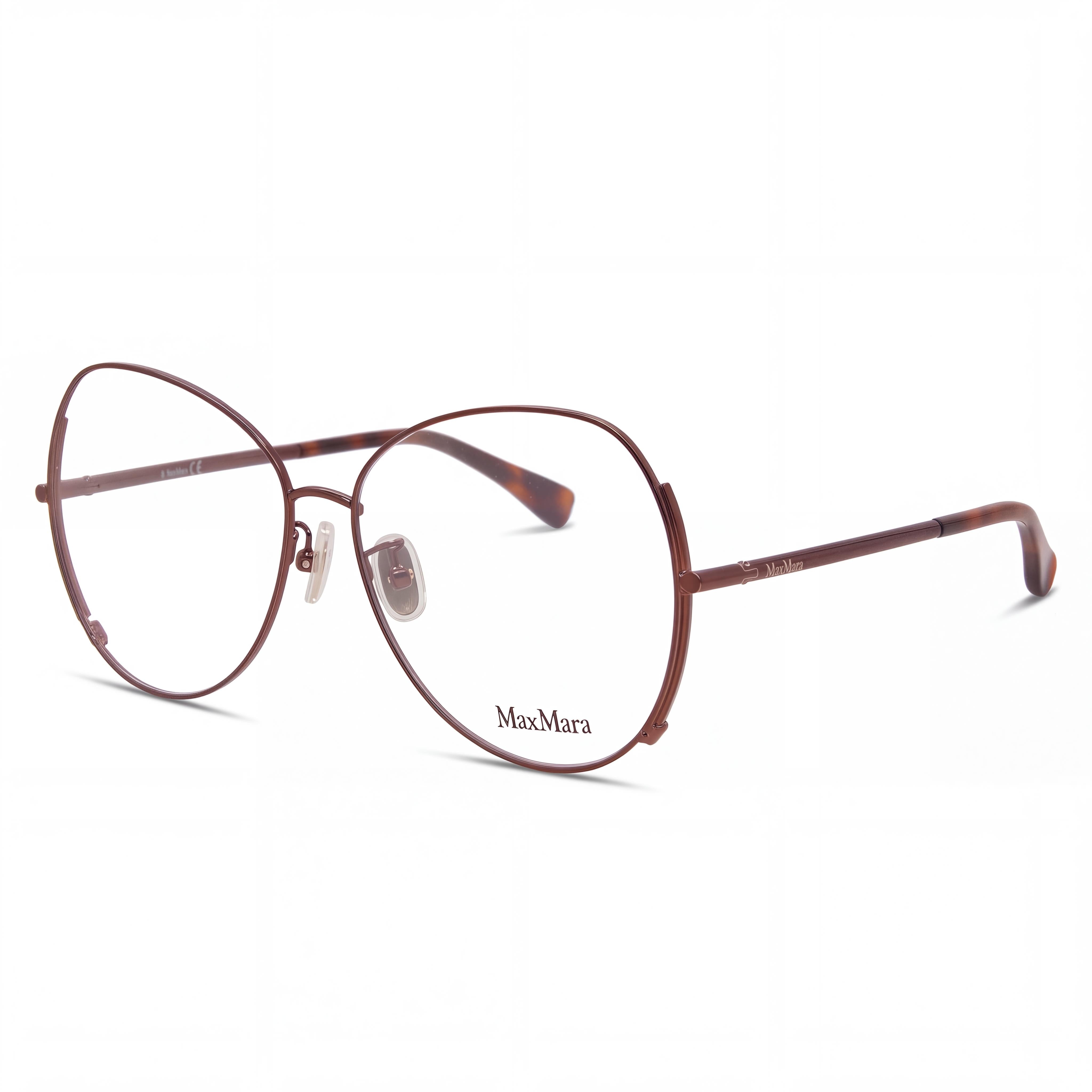 MaxMara MM5001-H Women's Shiny Dark Bronze Metal Prescription Eyeglasses Frame 57-14-140, Photo 1