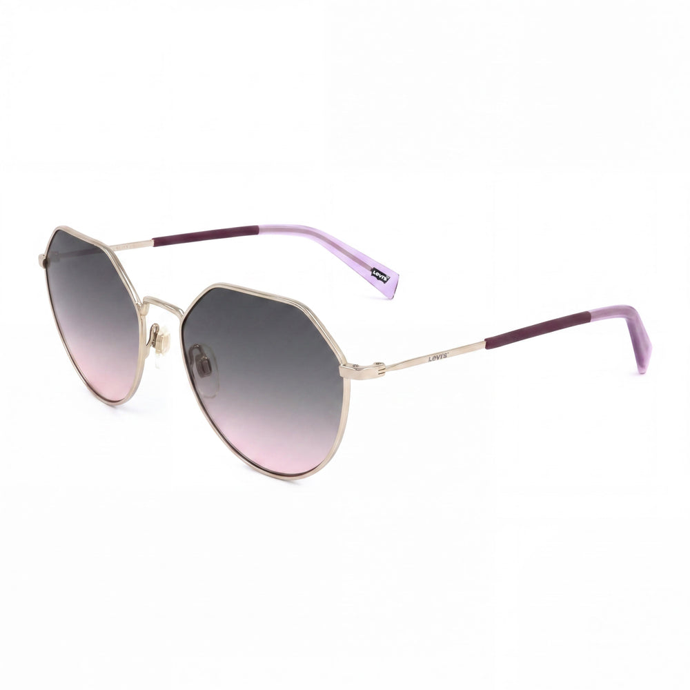 Gafas de sol unisex Levi's LV 1020/S de acero inoxidable con montura amarilla/verde y lentes doradas de 57 mm con protección UV