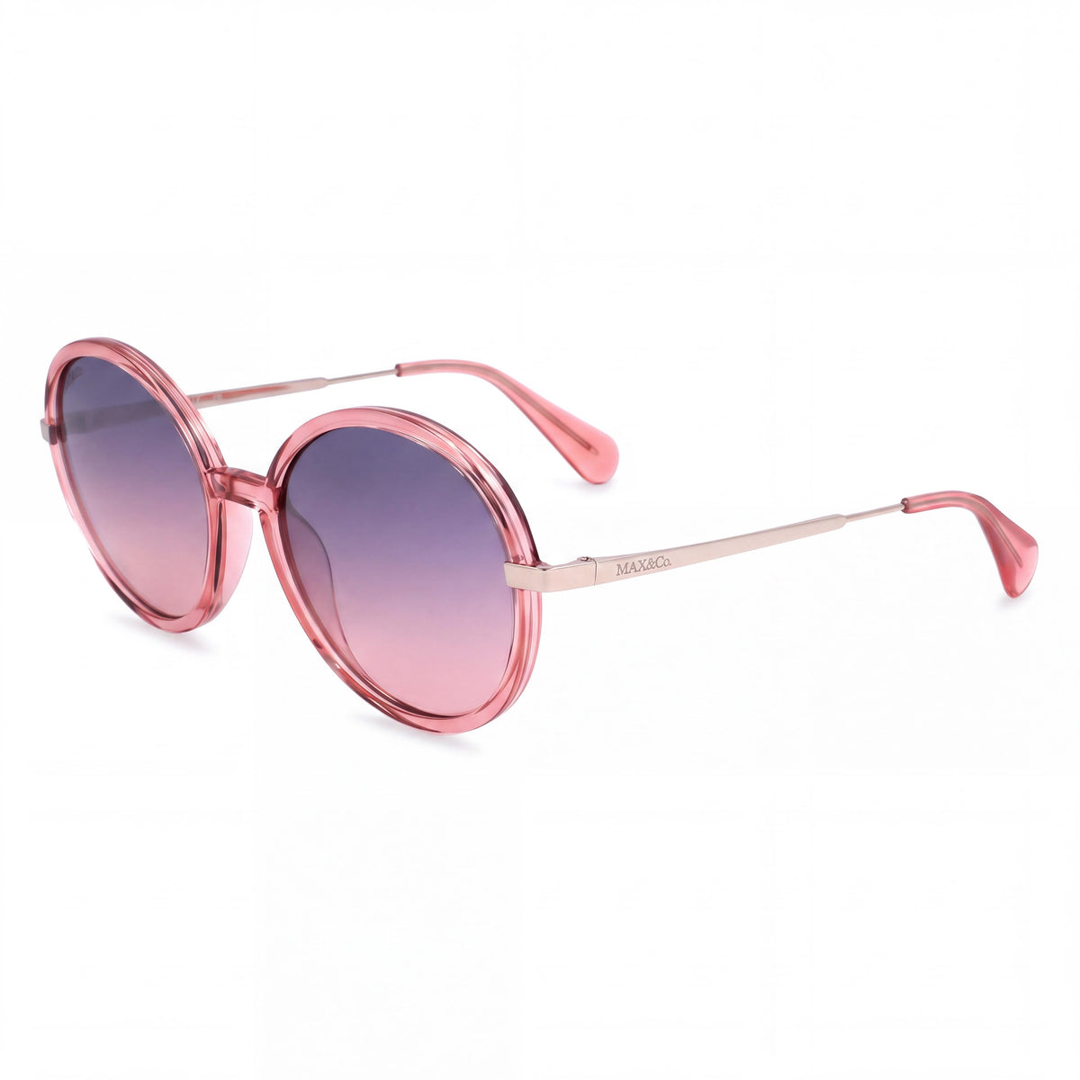 Max & Co. Casual Women's Sunglasses, Shiny Pink Injected Frame with Grey Gradient Non-Polarized Lenses, 55-19-140, Photo 1
