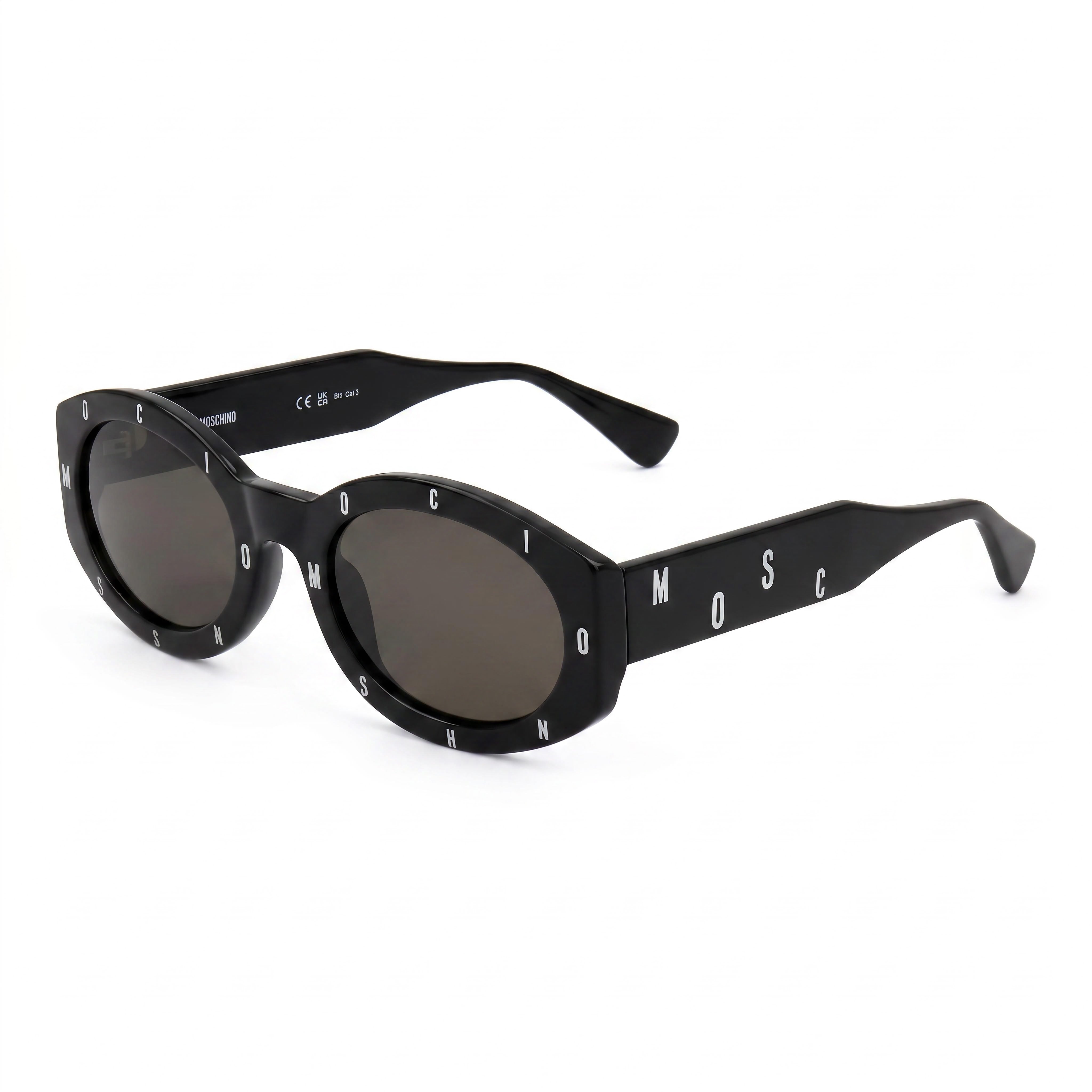 Gafas de sol Moschino MOS141/S para mujer, estilo casual, con montura negra y gris oscuro, lentes gris oscuro, protección UV, no polarizadas, 55 mm, Photo 1