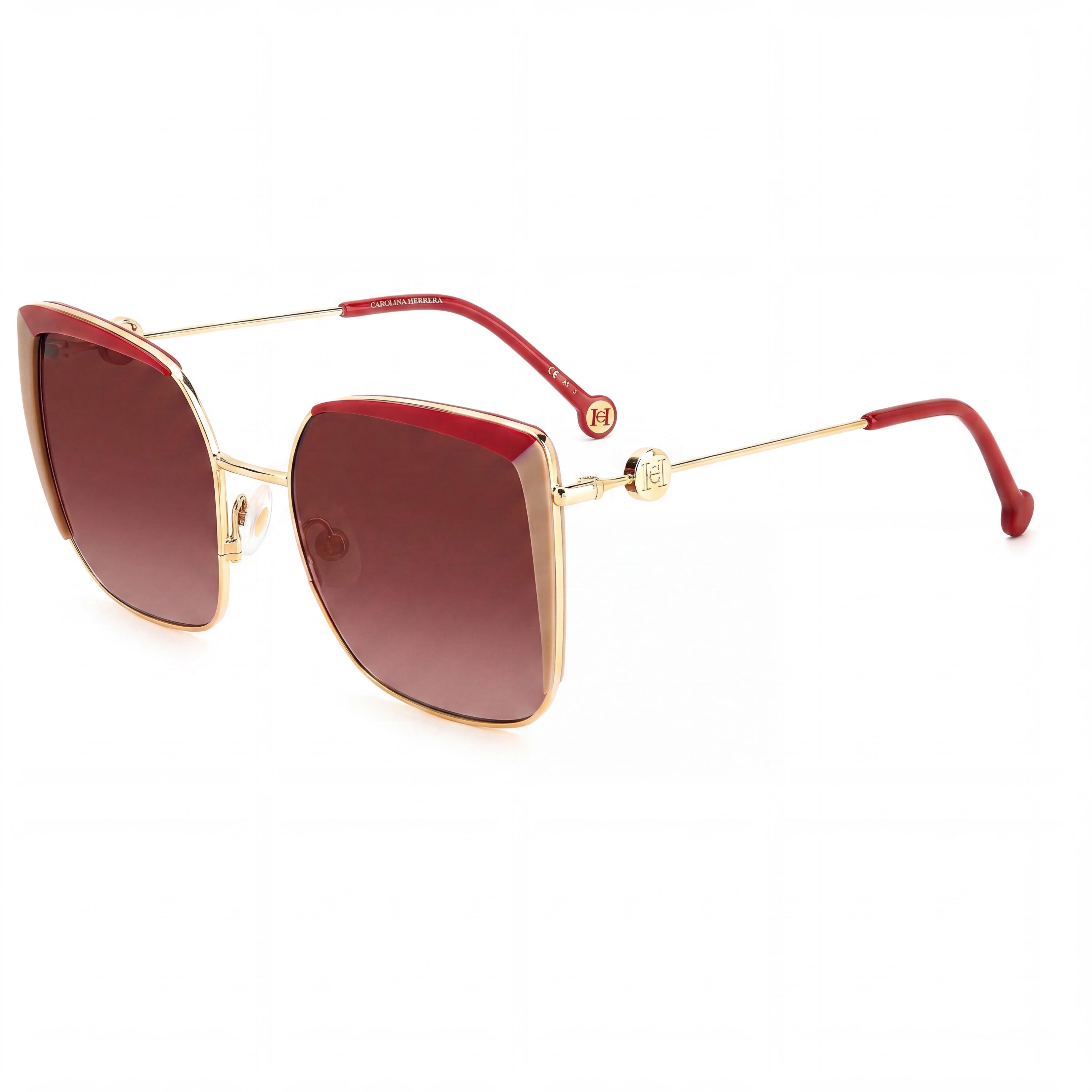 Carolina Herrera HER 0111/S Classic Women's Beige Ivory Stainless Steel Square Non-Polarized UV Sunglasses 57mm, Photo 1