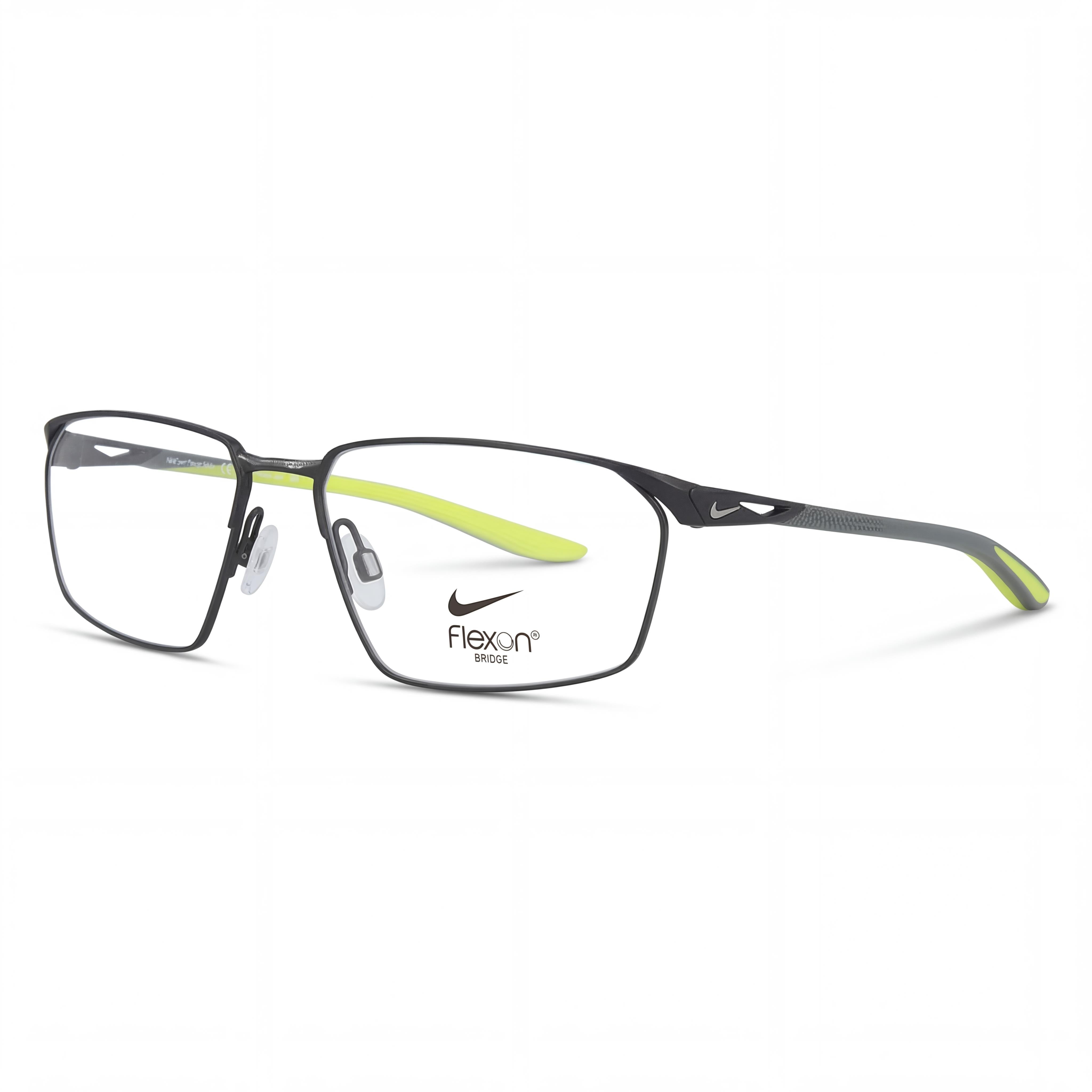 Gafas Nike 4311 Unisex con montura de aleación de acero, color negro satinado Volt, lente de 56 mm, puente de 16 mm, patilla de 140 mm, Photo 1