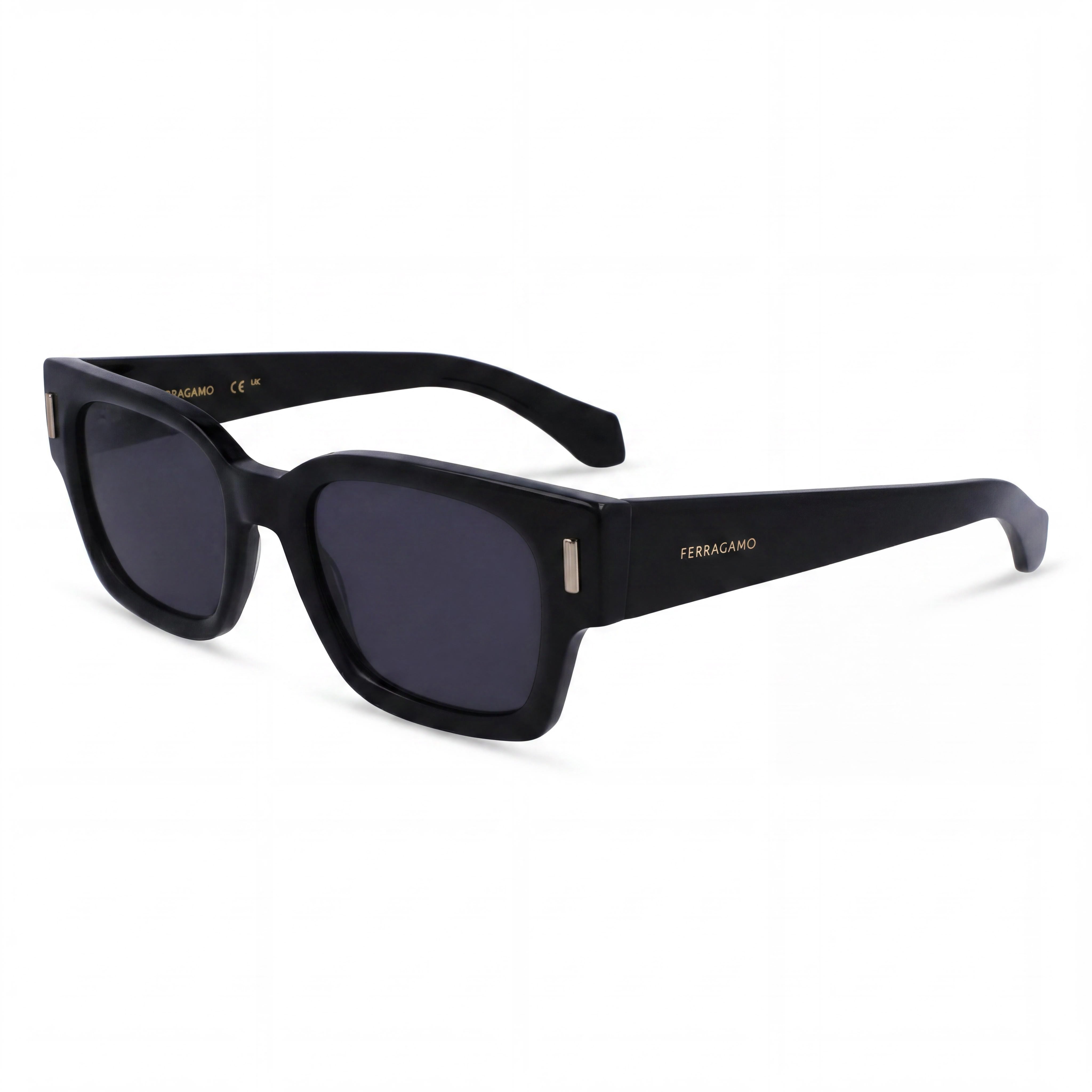 Salvatore Ferragamo SF2010S Men's Black Acetate Frame UV 400 Protection Polycarbonate Lens Sunglasses 52mm, Photo 1