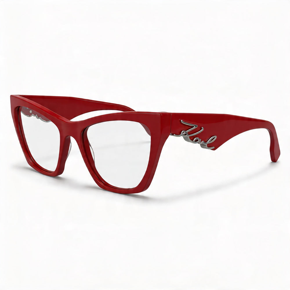 Gafas ópticas casuales para mujer KARL LAGERFELD, de acetato rojo, con lentes de 54 mm, puente de 19 mm y patillas de 140 mm