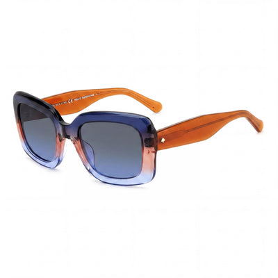 Gafas de sol de plástico sin polarizar con protección UV para mujer Kate Spade New York Bellamy/S, montura gris beige, lentes azul beige 52mm