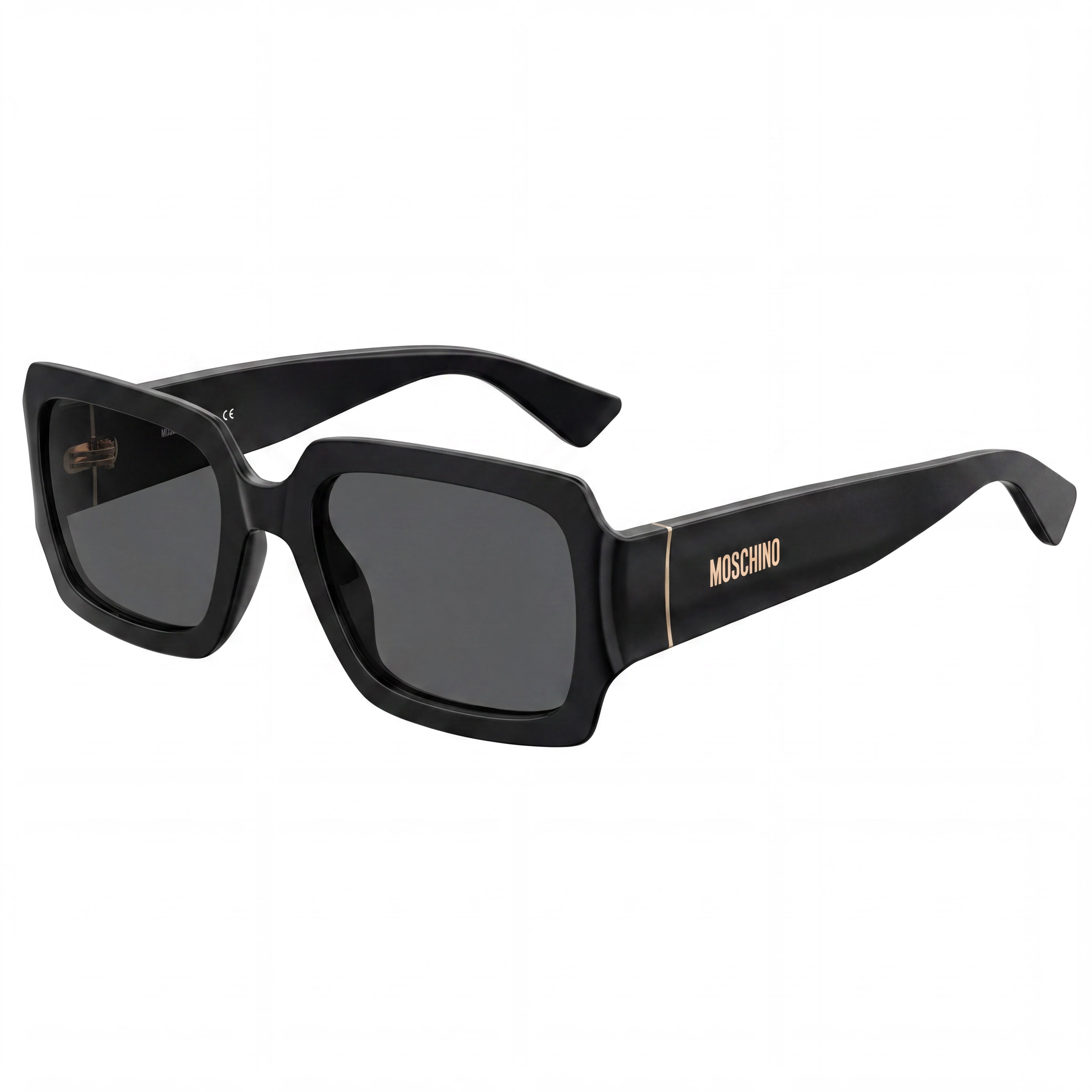 Moschino MOS063/S Women's Black Plastic Square Full-Rim Non-Polarized UV Protection Sunglasses 53mm, Photo 1