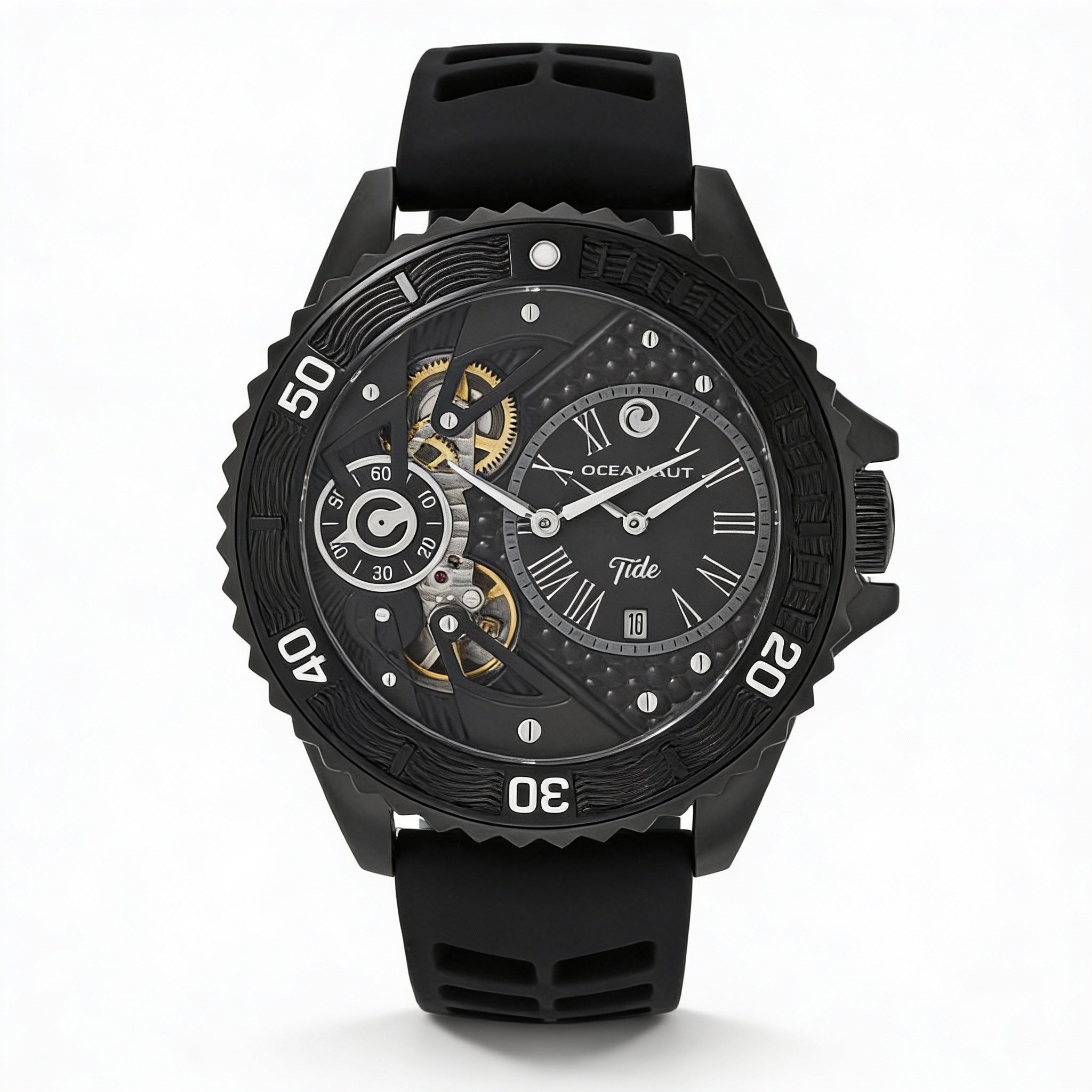 Reloj Oceanaut para hombre con movimiento de cuarzo, caja negra, esfera negra, fecha, resistente al agua hasta 10 ATM y mineral resistente a arañazos., Photo 1