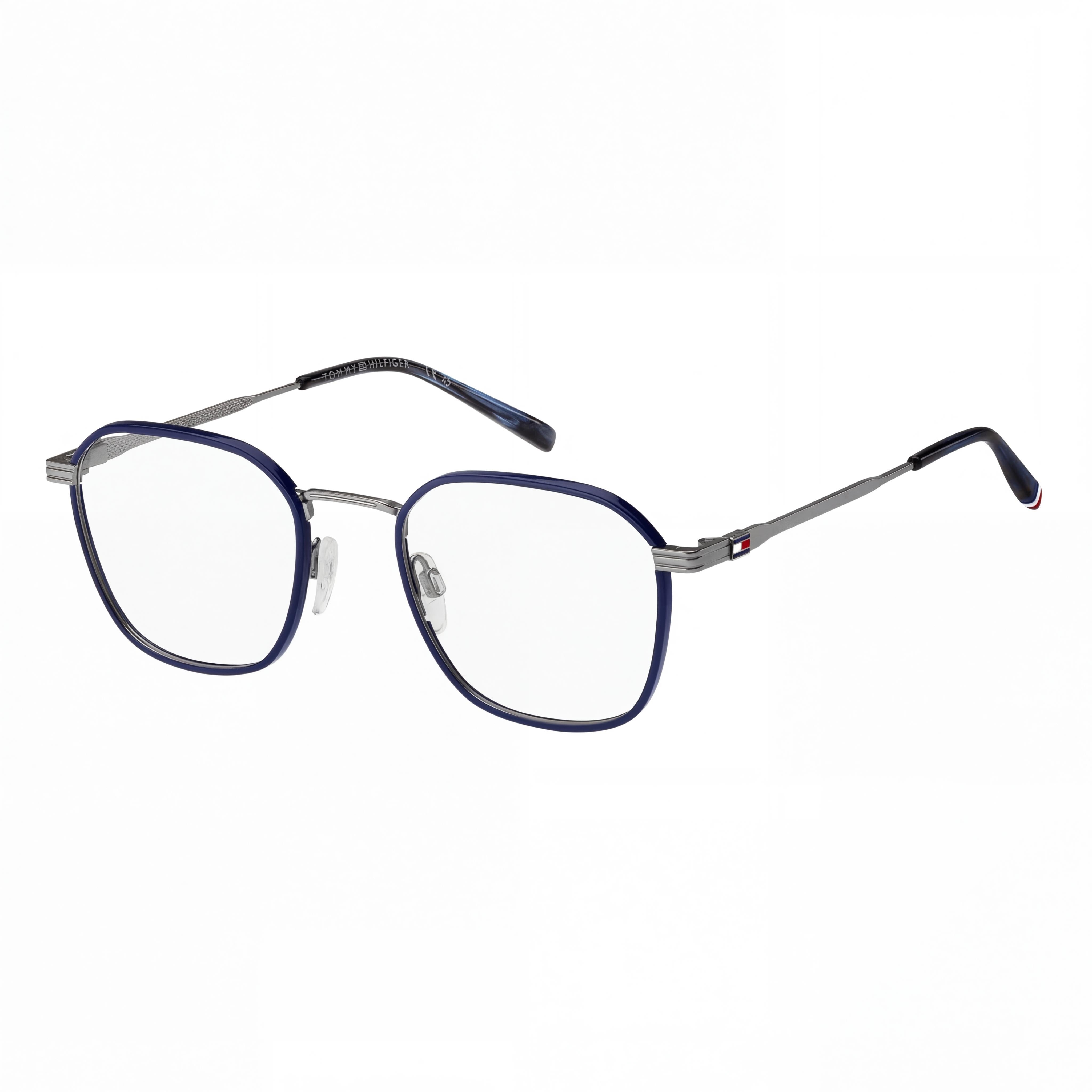 Tommy Hilfiger Casual Men's Metal Frame Glasses Matte Ruthenium Blue 51mm, Photo 1