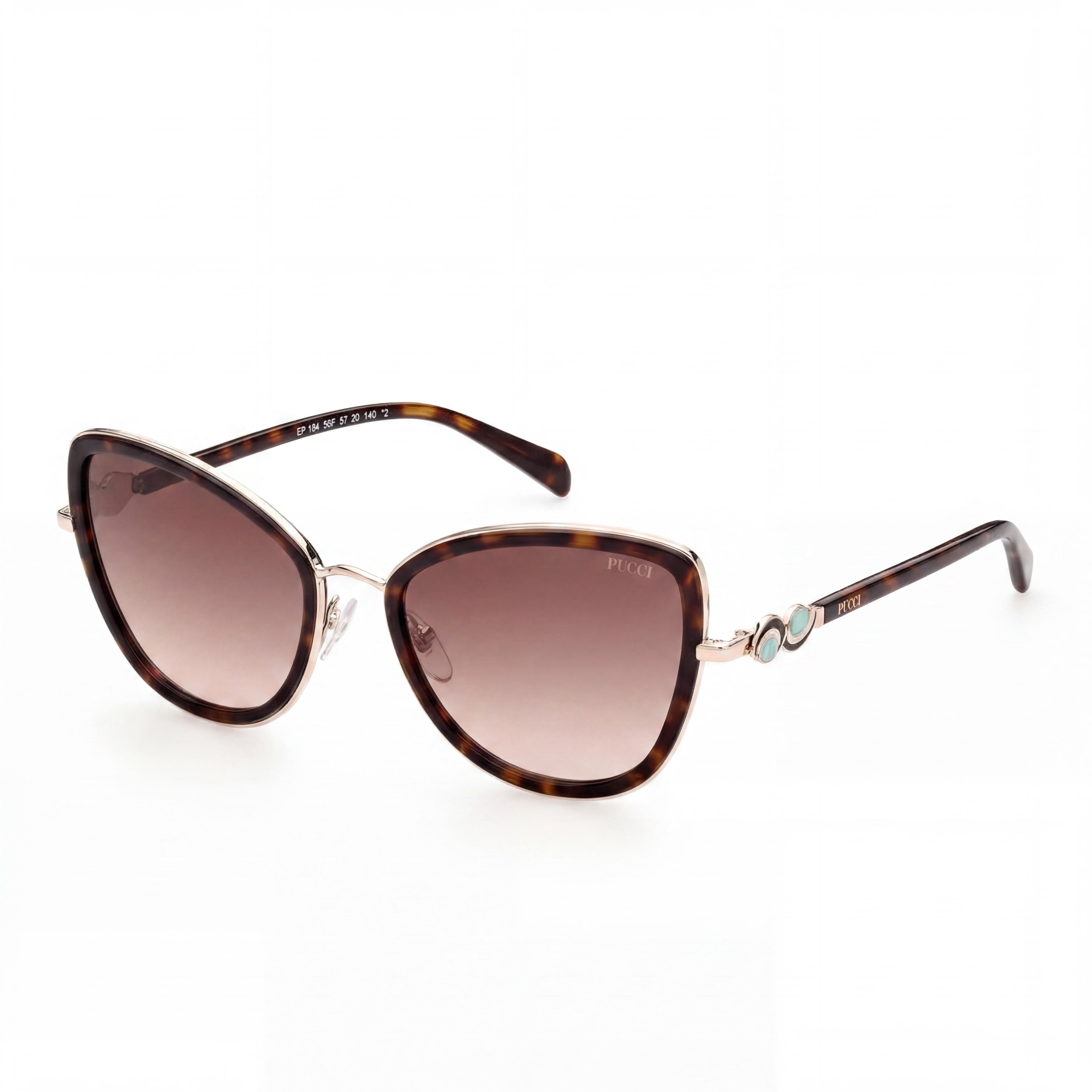 Emilio Pucci Modern Women's Metal Frame Polycarbonate Non-Polarized Sunglasses Size 57-57-140mm, Photo 1
