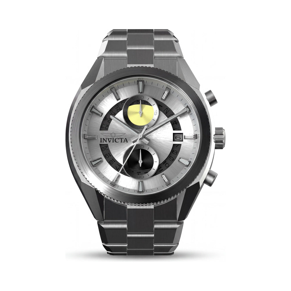 Invicta Speedway 50437 Silver Dial Stainless Steel Case & Bracelet Quartz 5 ATM Water Resistant Wristwatch 45mm