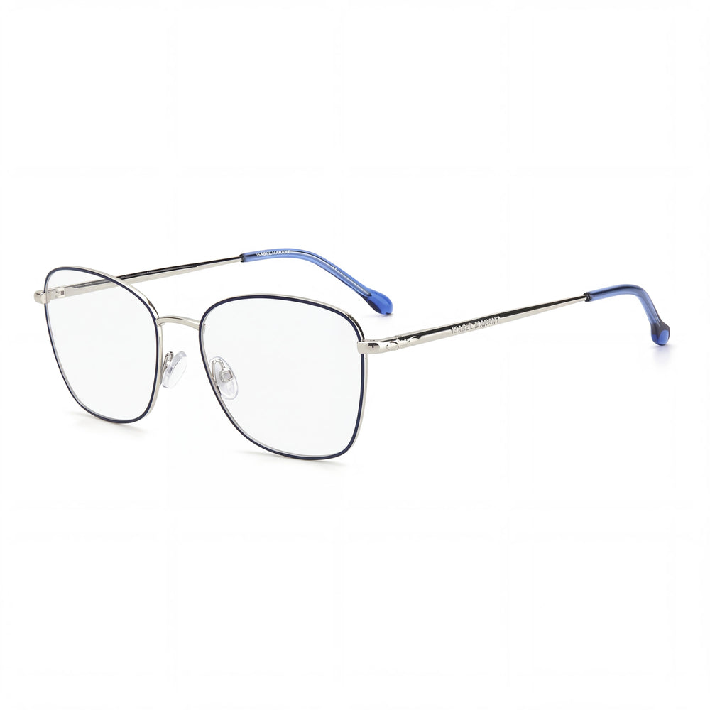Gafas unisex modernas Isabel Marant con montura azul plateada y construcción de acero aleado, ancho de lente de 54 mm