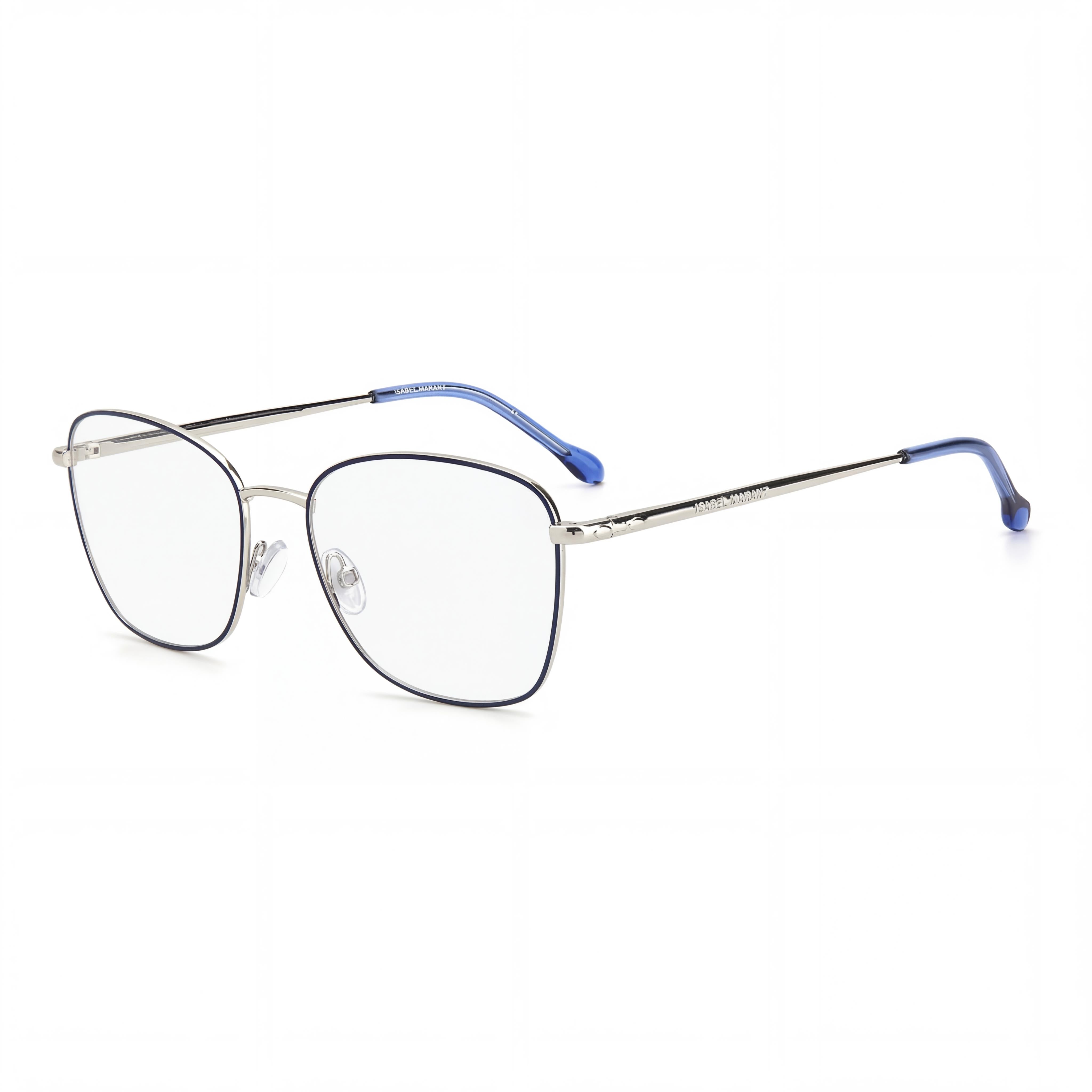 Isabel Marant Modern Unisex Eyewear with Blue Silver Frame and Alloy Steel Construction, 54mm Lens Width, Photo 1