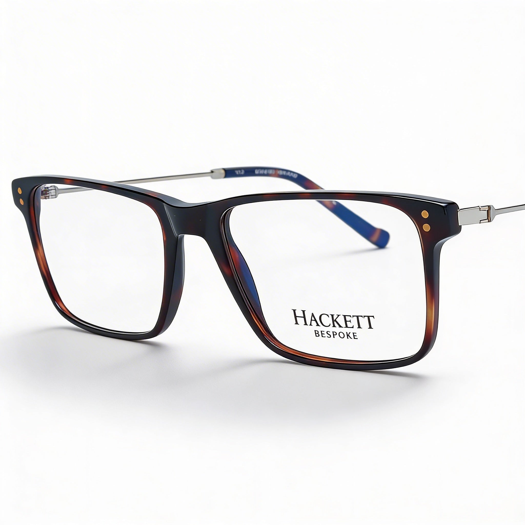 Hackett Men's Casual Multicoloured Acetate Frame Eyewear with Clear Glass Lenses 53mm, Photo 1