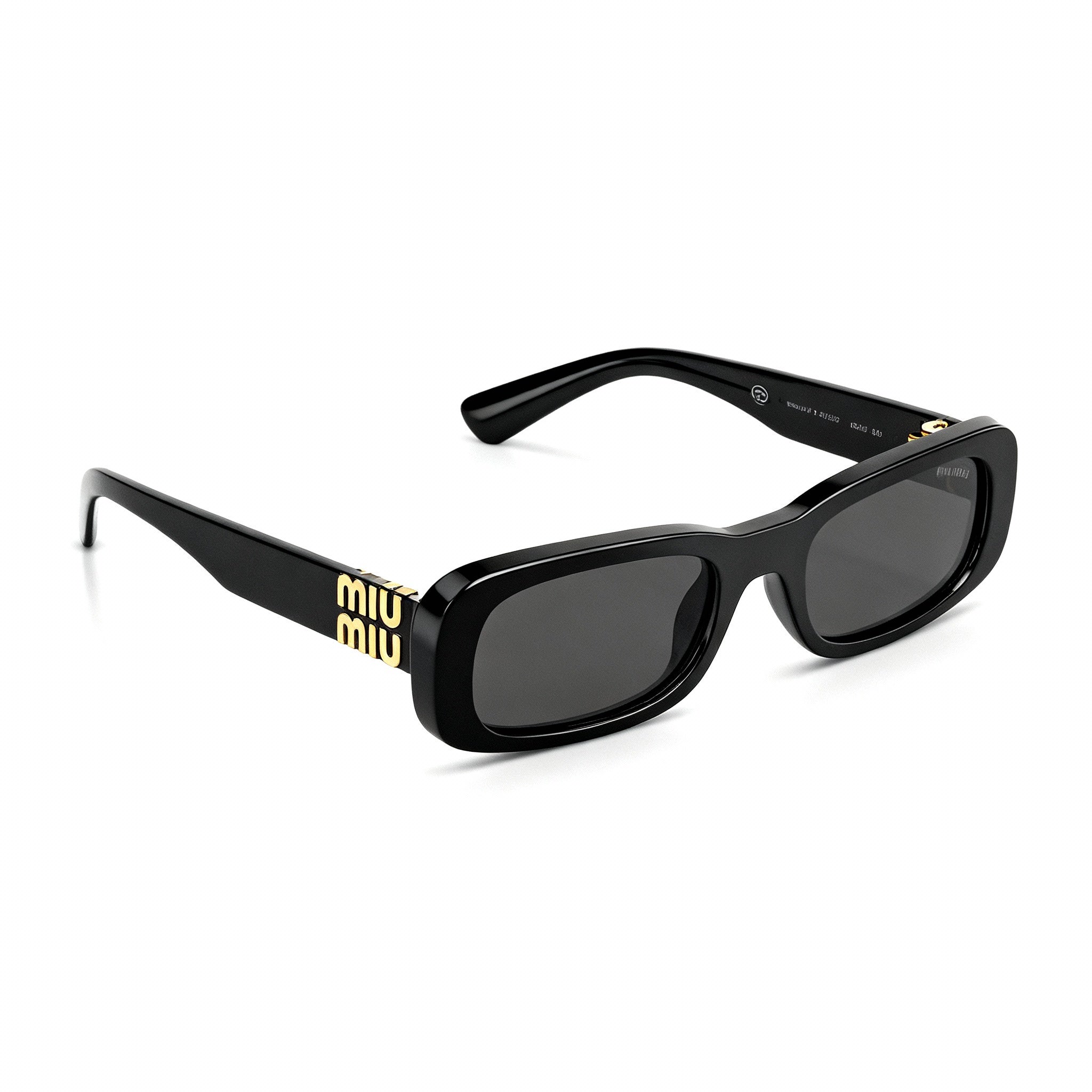 Gafas de sol deportivas Miu Miu para mujer con montura de plástico multicolor, policarbonato negro polarizado y protección UV, Photo 1
