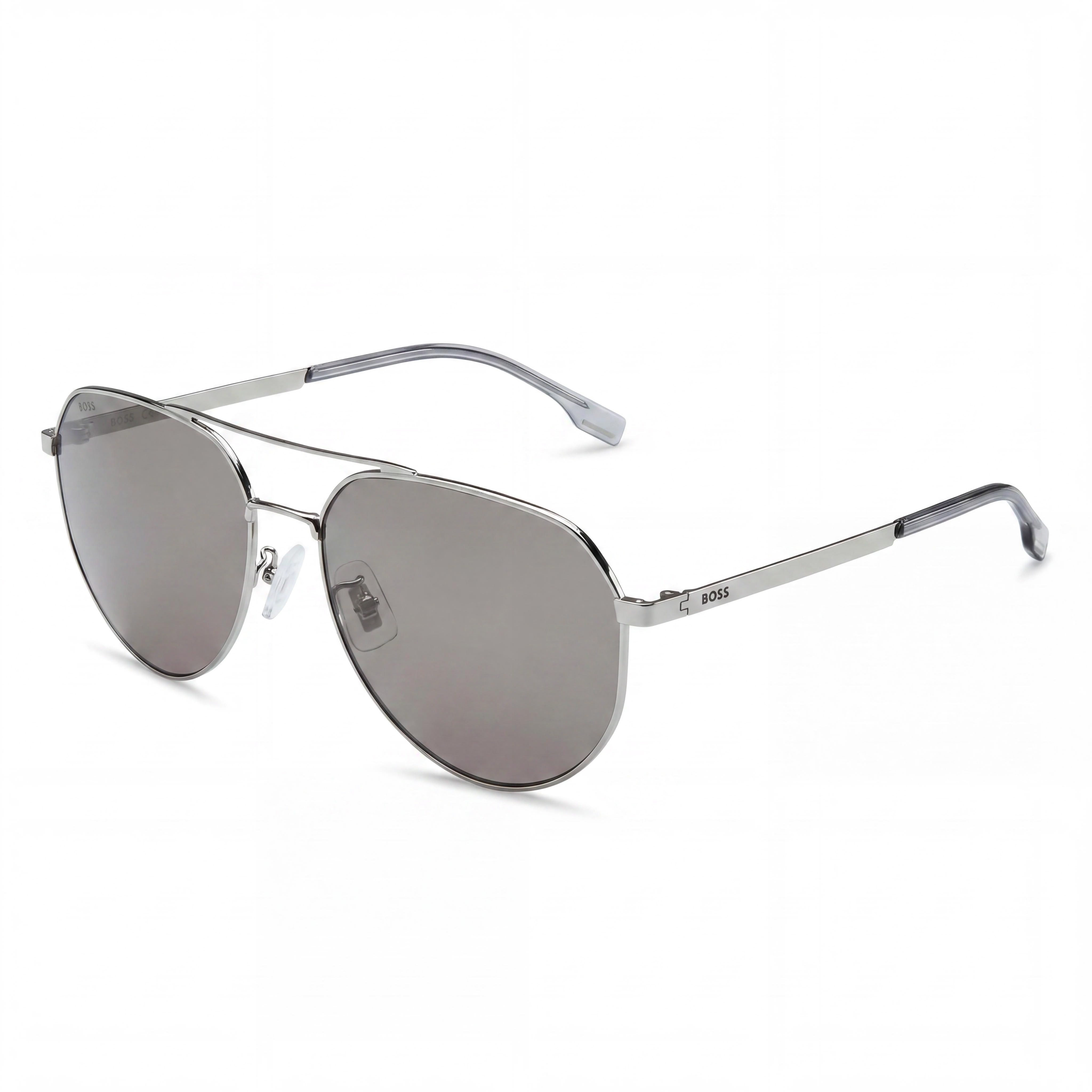 Gafas de sol unisex Hugo Boss Tech & Innovation de acero inoxidable color rutenio, forma piloto, protección UV 61-16-145, Photo 1